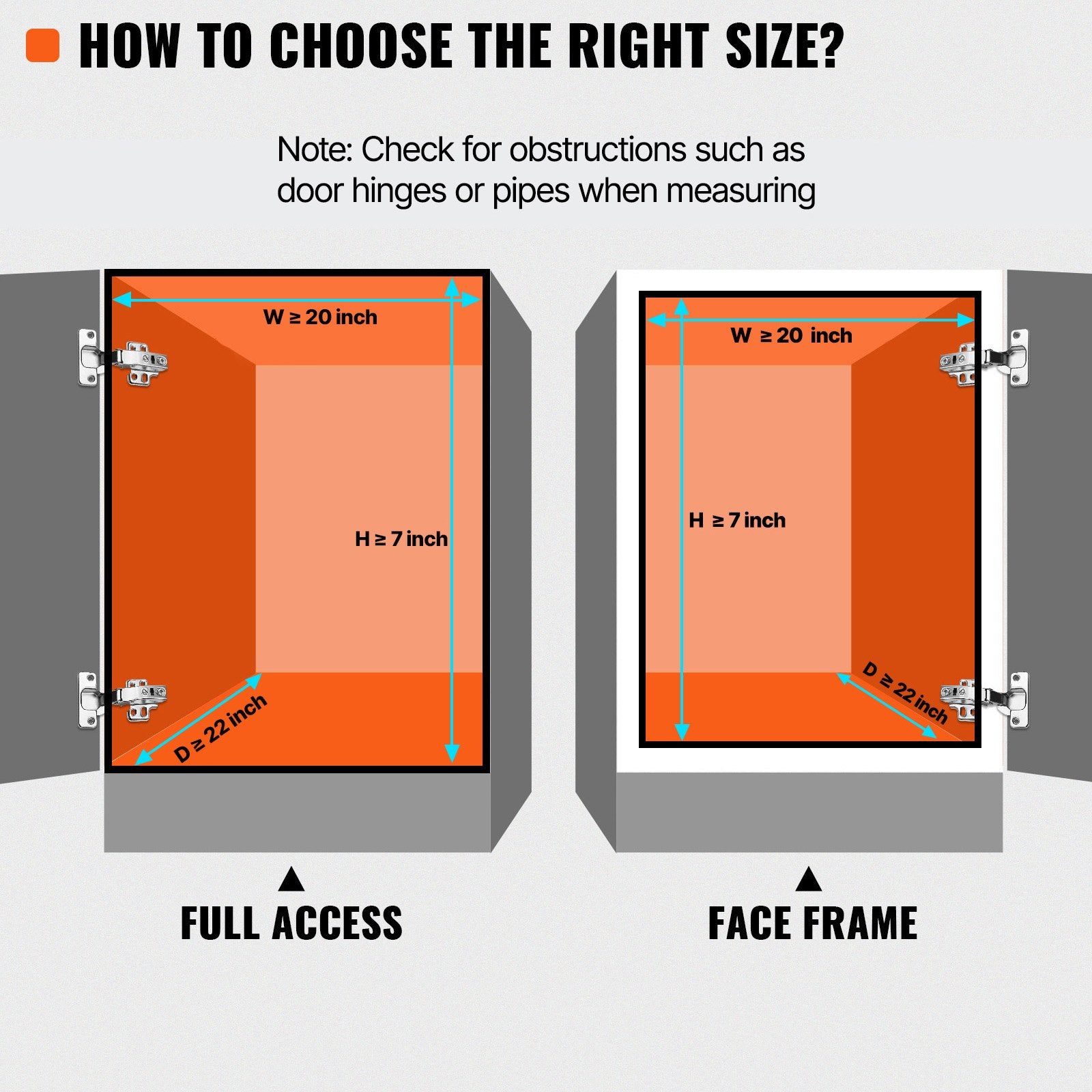 VEVOR 18.5"Wx21"Dx3.5"H Pull Out Cabinet Organizer, Heavy Duty Slide Out Pantry Shelves, Steel Roll Out Drawers, Sliding Drawer Storage for Home Under Sink, 20"Wx22"Dx7"H Install Size for Cabinet 6