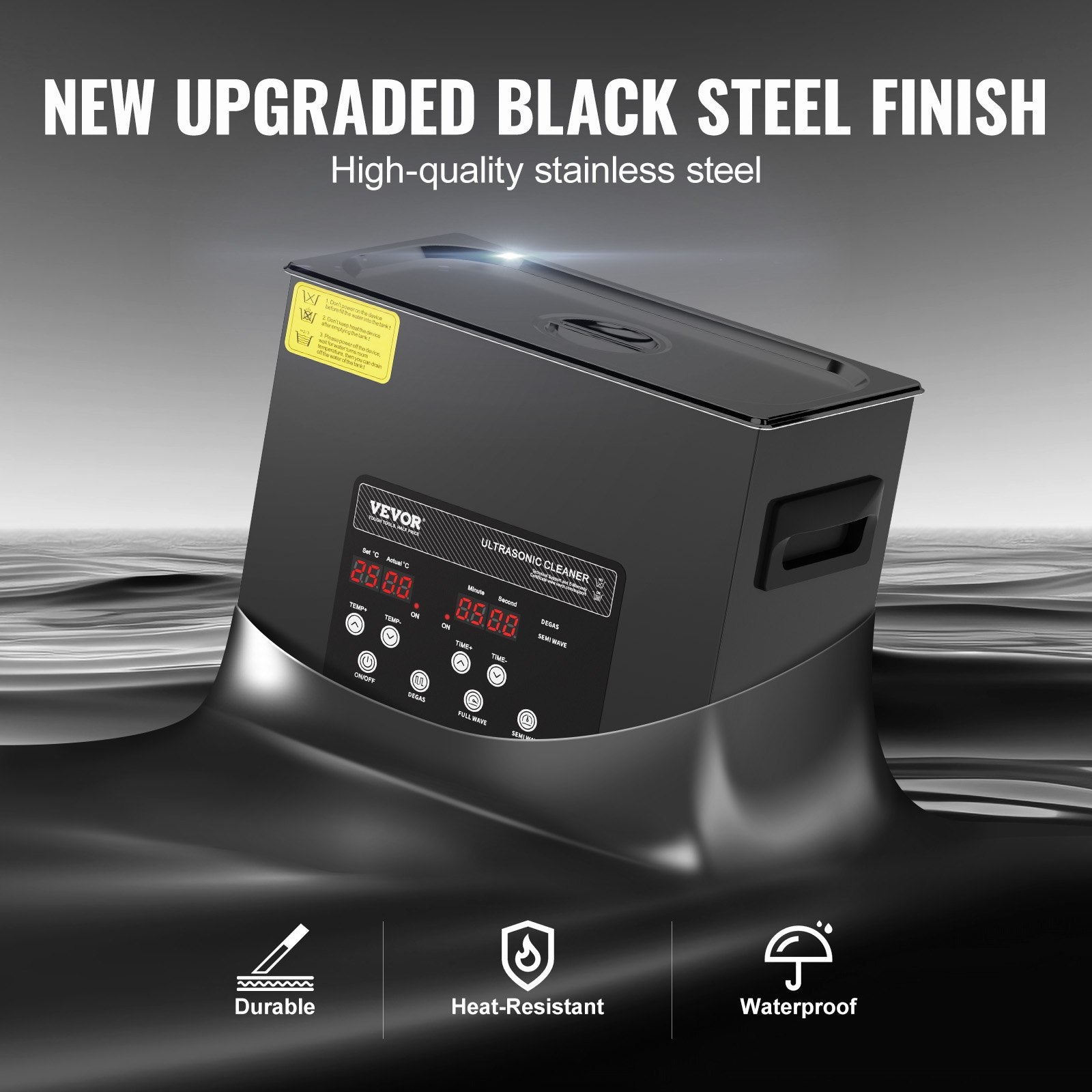 VEVOR 6L Ultra Sonic Cleaner, 180W Digital Ultrasonic Cleaning Machine with Gentle Mode & Upgraded Degassing, 40kHz Industrial Ultrasound Cleaner with Heater & Timer for Retainer, Jewelry, Tools 5