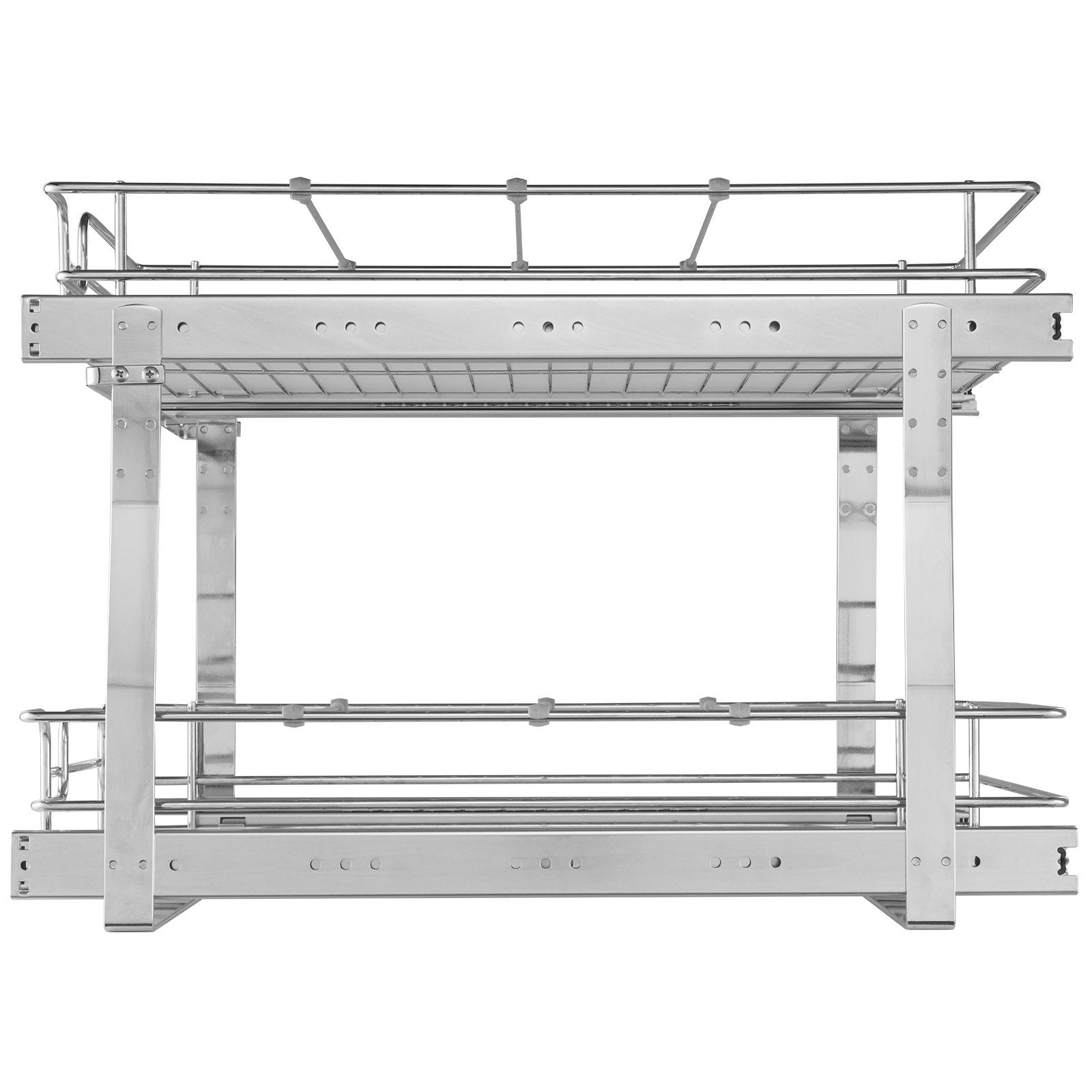 VEVOR 2-Tier Wire Pull Out Cabinet Under Sink Organizer 14x21 Inch Drawer Basket 11