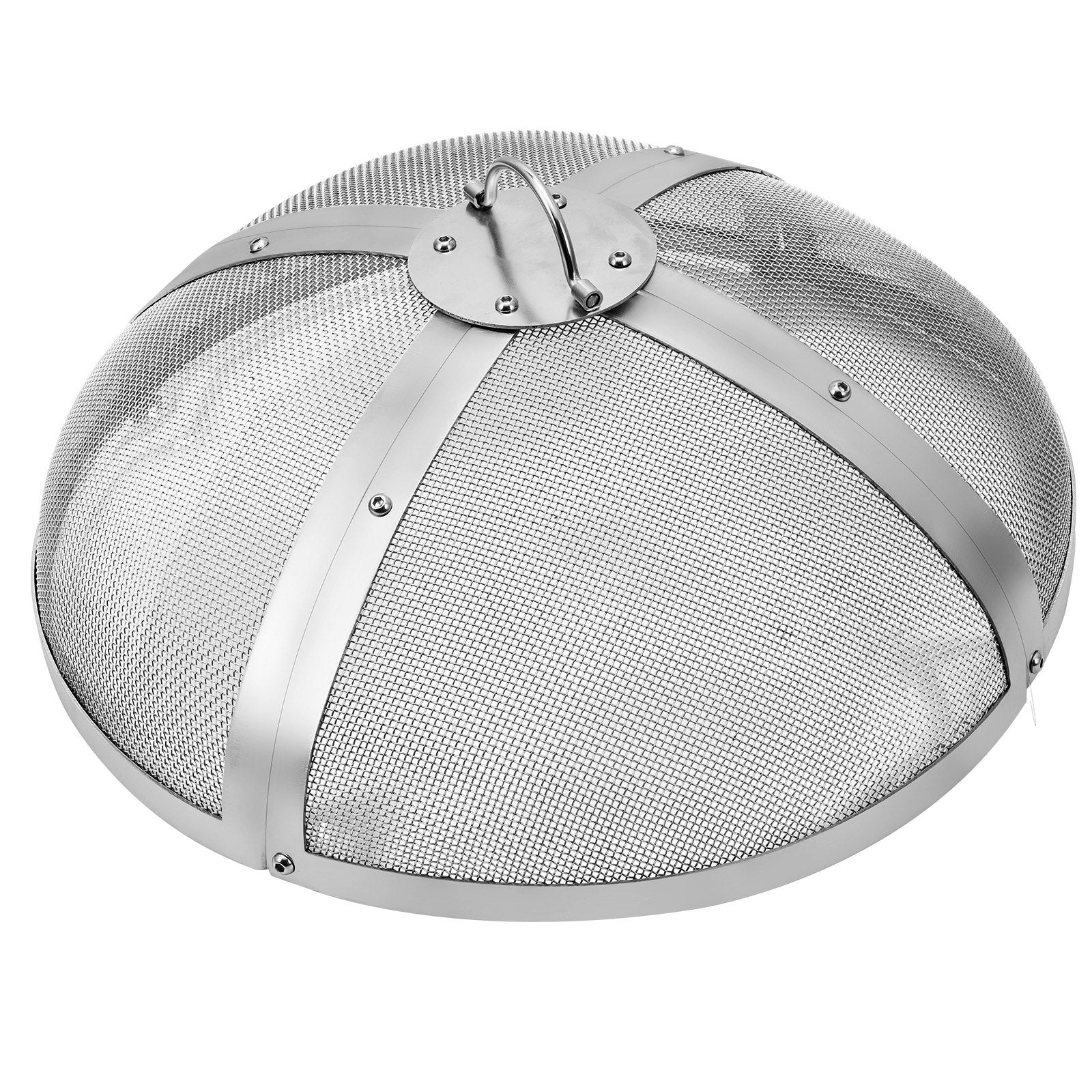 VEVOR Fire Pit Spark Screen Round 27", Reinforced Heavy Duty Steel Metal Cover, Outdoor Firepit Lid, Easy-Opening Top Screen Covers Round with Ring Handle for Outdoor Patio Fire Pits Backyard 10