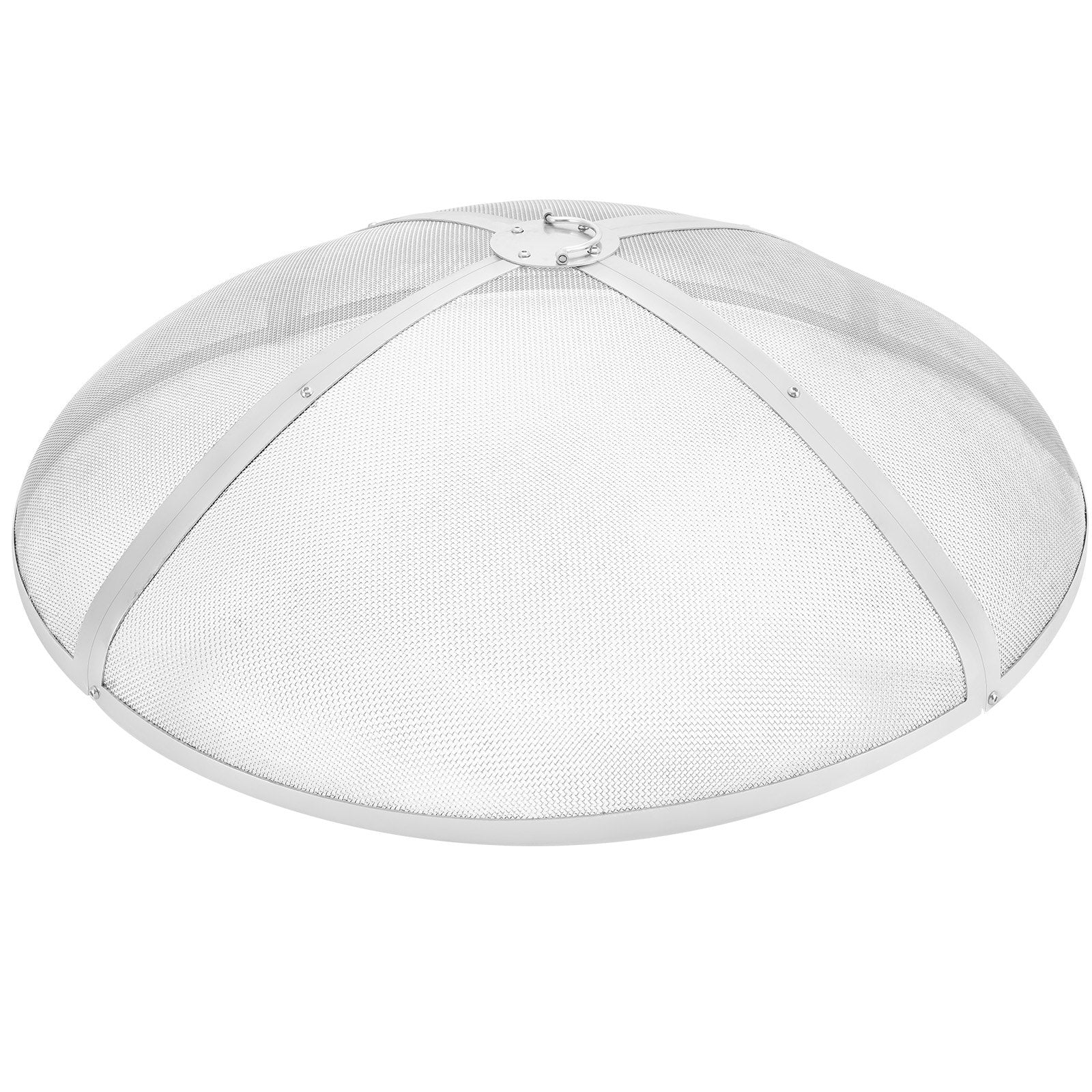 VEVOR Fire Pit Spark Screen Round 36", Reinforced Heavy Duty Steel Metal Cover, Outdoor Firepit Lid, Easy-Opening Top Screen Covers Round with Ring Handle for Outdoor Patio Fire Pits Backyard