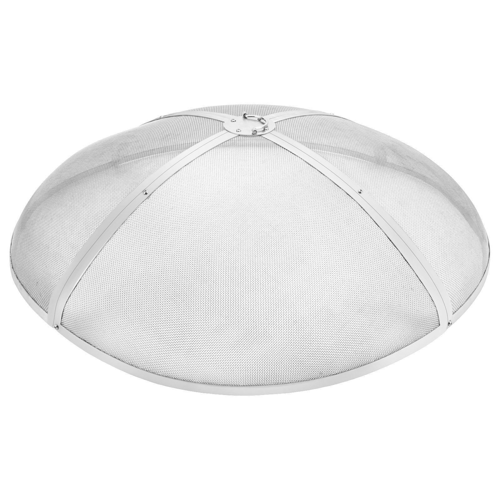VEVOR Fire Pit Spark Screen Round 40", Reinforced Heavy Duty Steel Metal Cover, Outdoor Firepit Lid, Easy-Opening Top Screen Covers Round with Ring Handle for Outdoor Patio Fire Pits Backyard