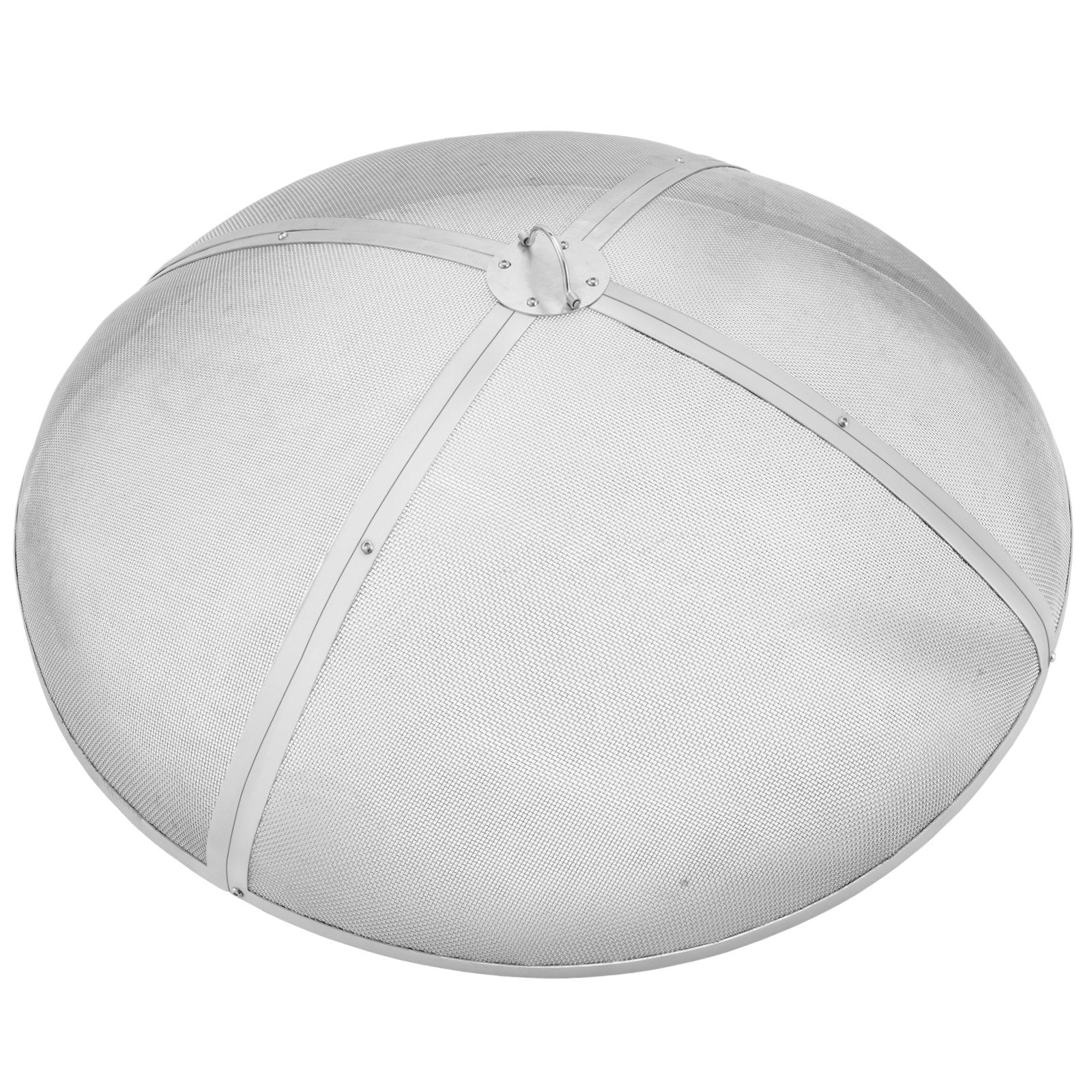 VEVOR Fire Pit Spark Screen Round 40", Reinforced Heavy Duty Steel Metal Cover, Outdoor Firepit Lid, Easy-Opening Top Screen Covers Round with Ring Handle for Outdoor Patio Fire Pits Backyard 10