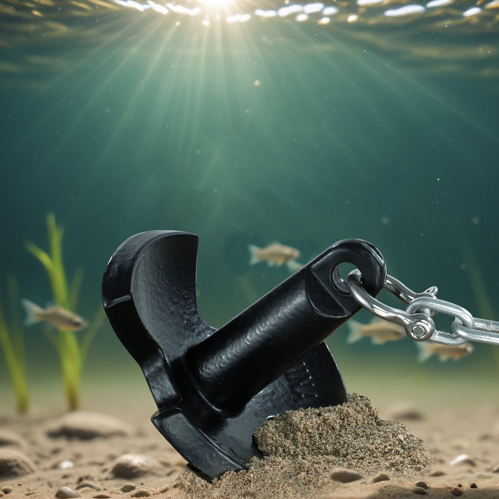 VEVOR River Anchor, 12 LBS Boat Anchor Cast Iron Black Vinyl-Coated with Shackle, Marine Grade Mushroom Anchor for Boats Up To 10 ft, Impressive Holding Power in River and Mud Bottom Lakes 8