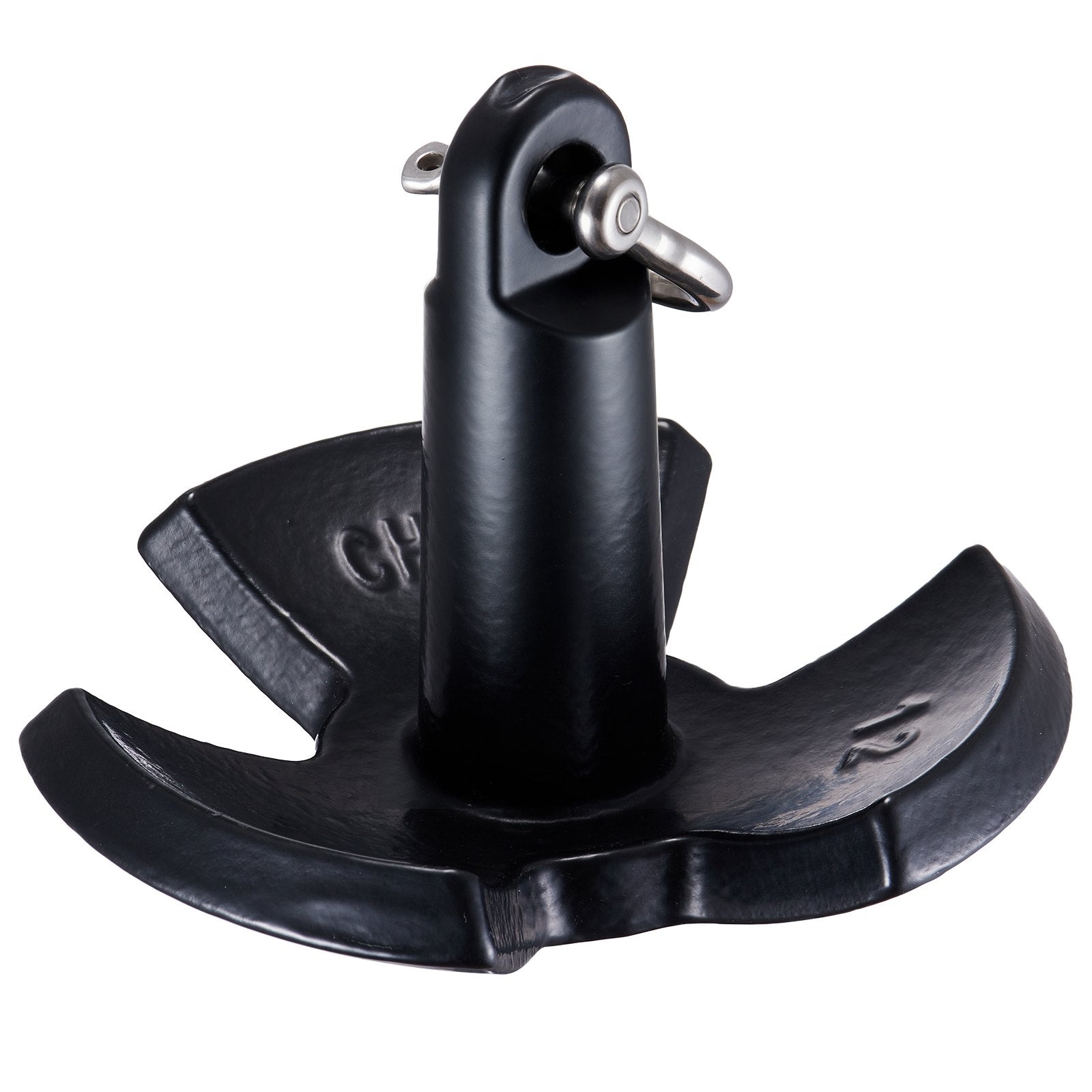 VEVOR River Anchor, 12 LBS Boat Anchor Cast Iron Black Vinyl-Coated with Shackle, Marine Grade Mushroom Anchor for Boats Up To 10 ft, Impressive Holding Power in River and Mud Bottom Lakes 10