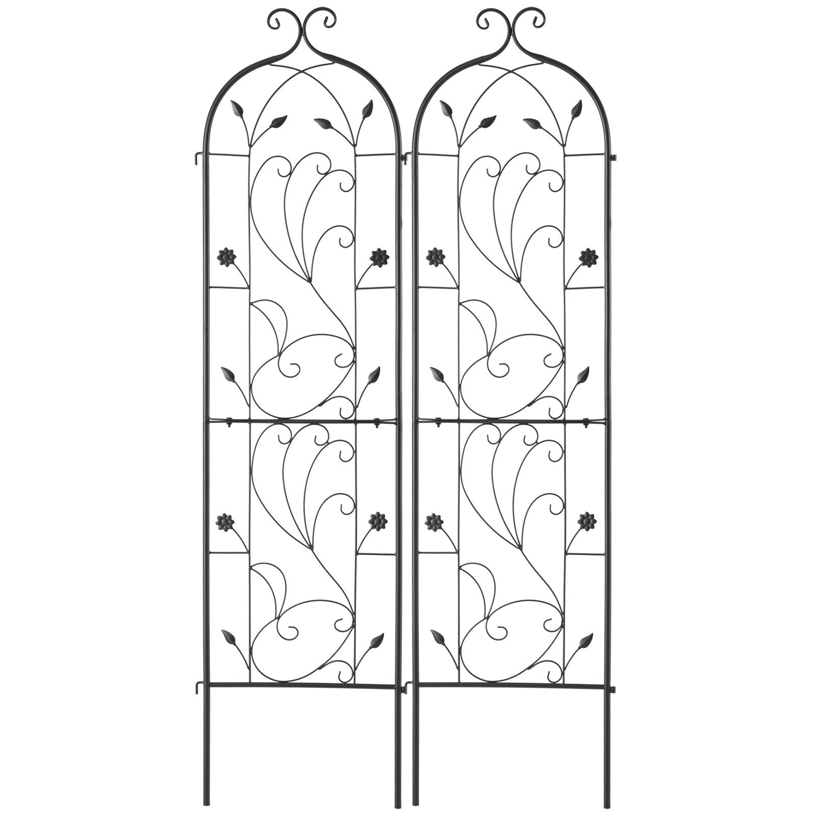 VEVOR 2 Packs Metal Garden Trellis for Climbing Plant Support 60x15 in Rustproof