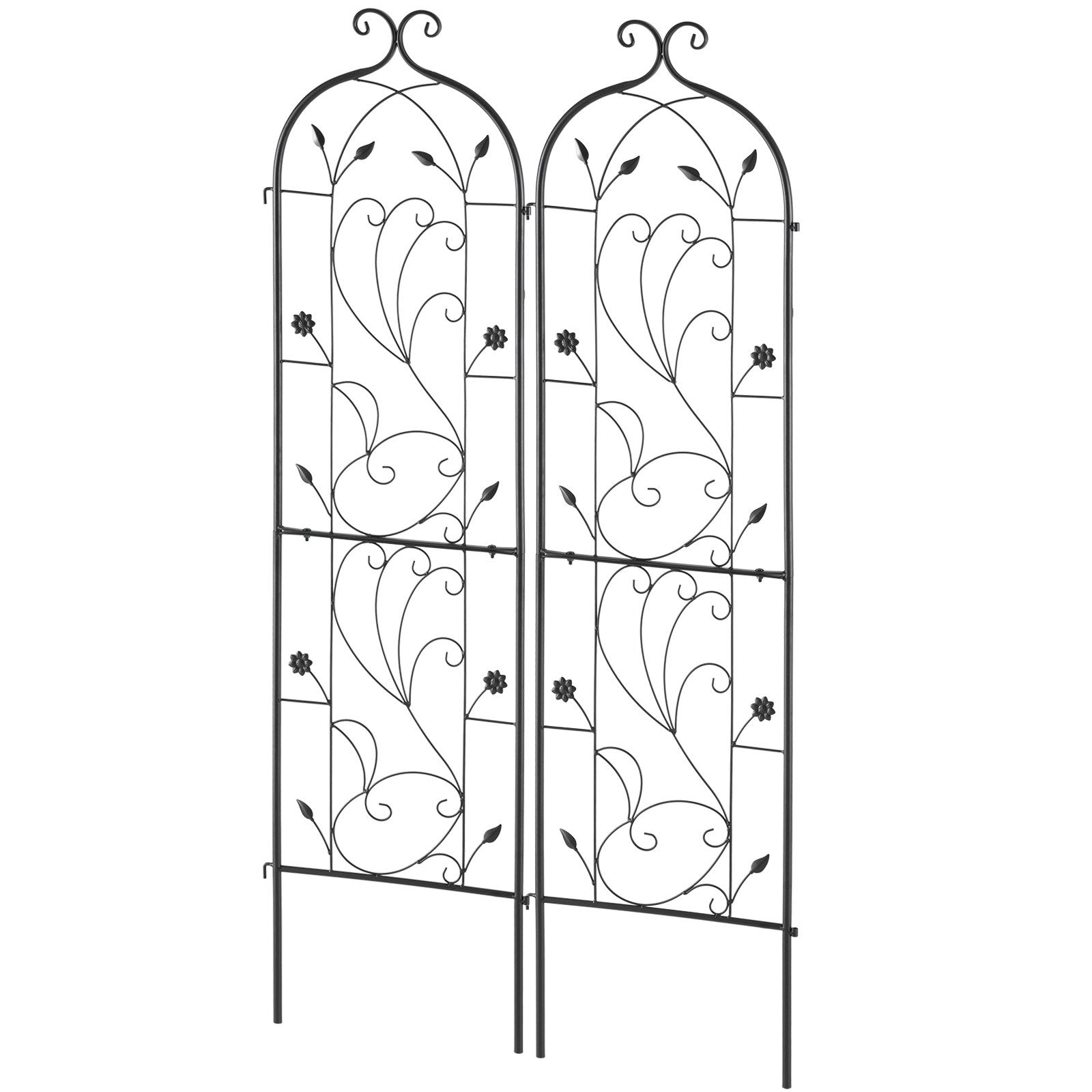 VEVOR 2 Packs Metal Garden Trellis for Climbing Plant Support 60x15 in Rustproof 9