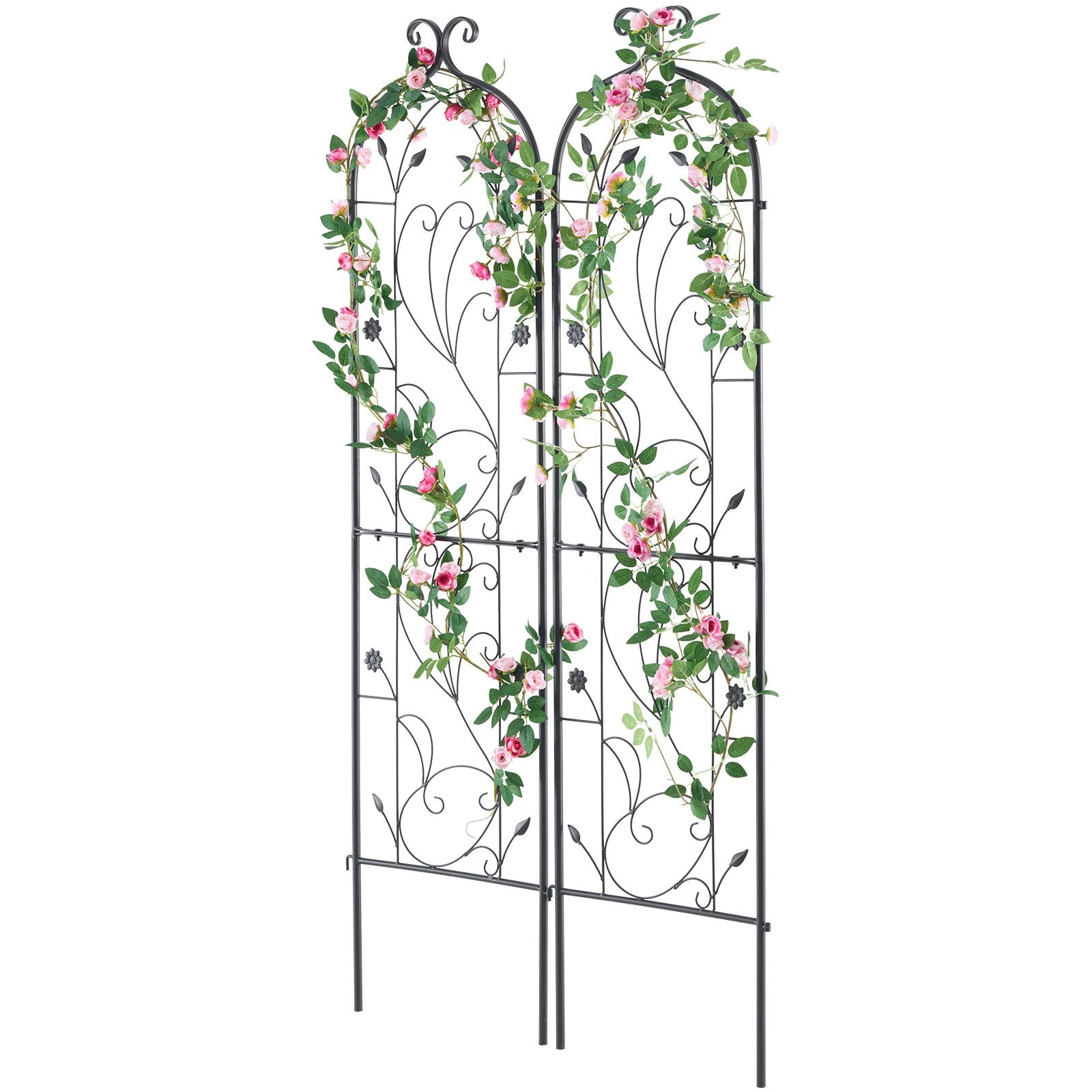 VEVOR 2 Packs Metal Garden Trellis for Climbing Plant Support 60x15 in Rustproof 10