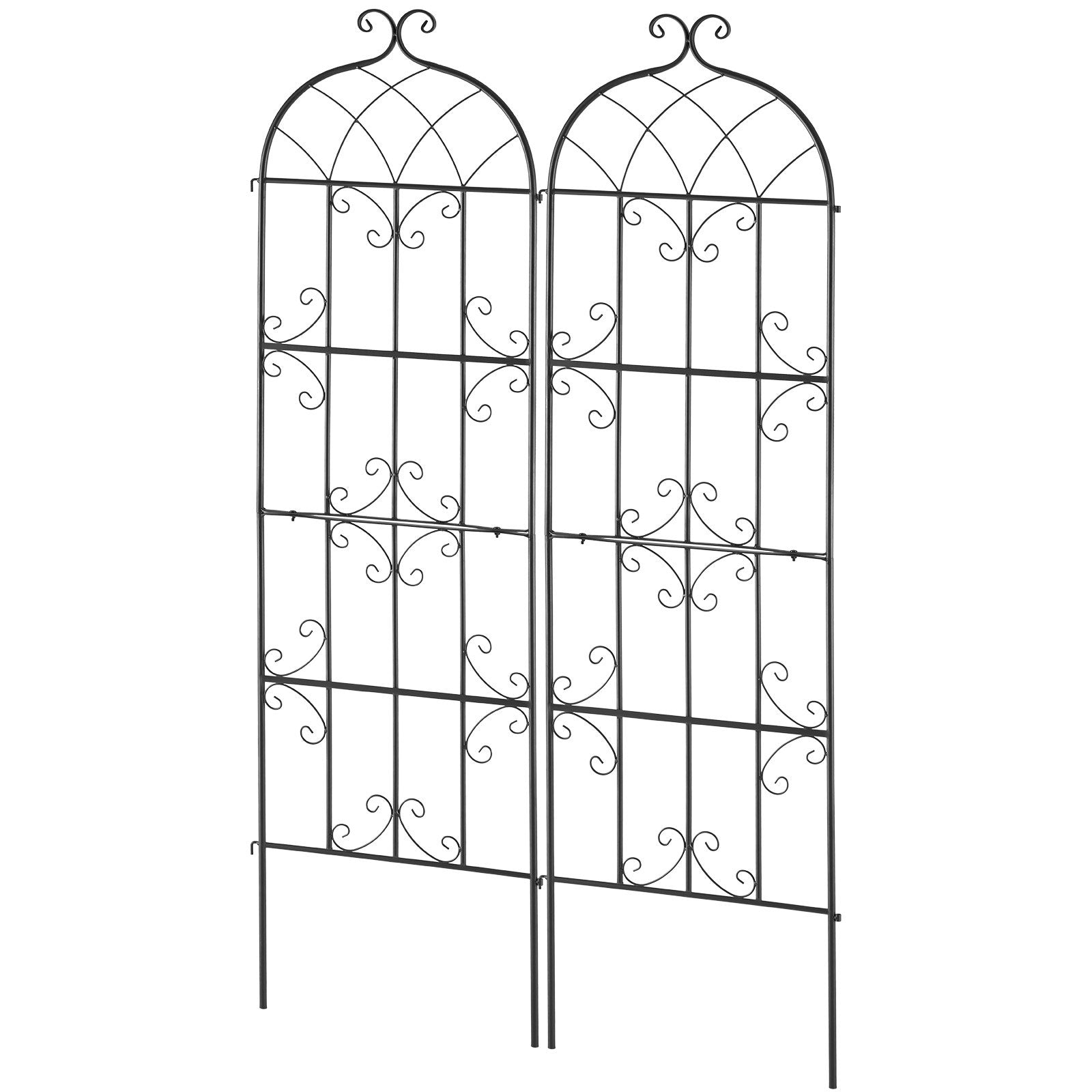 VEVOR 2 Packs Metal Garden Trellis for Climbing Plant Support 71x20 in Rustproof 9