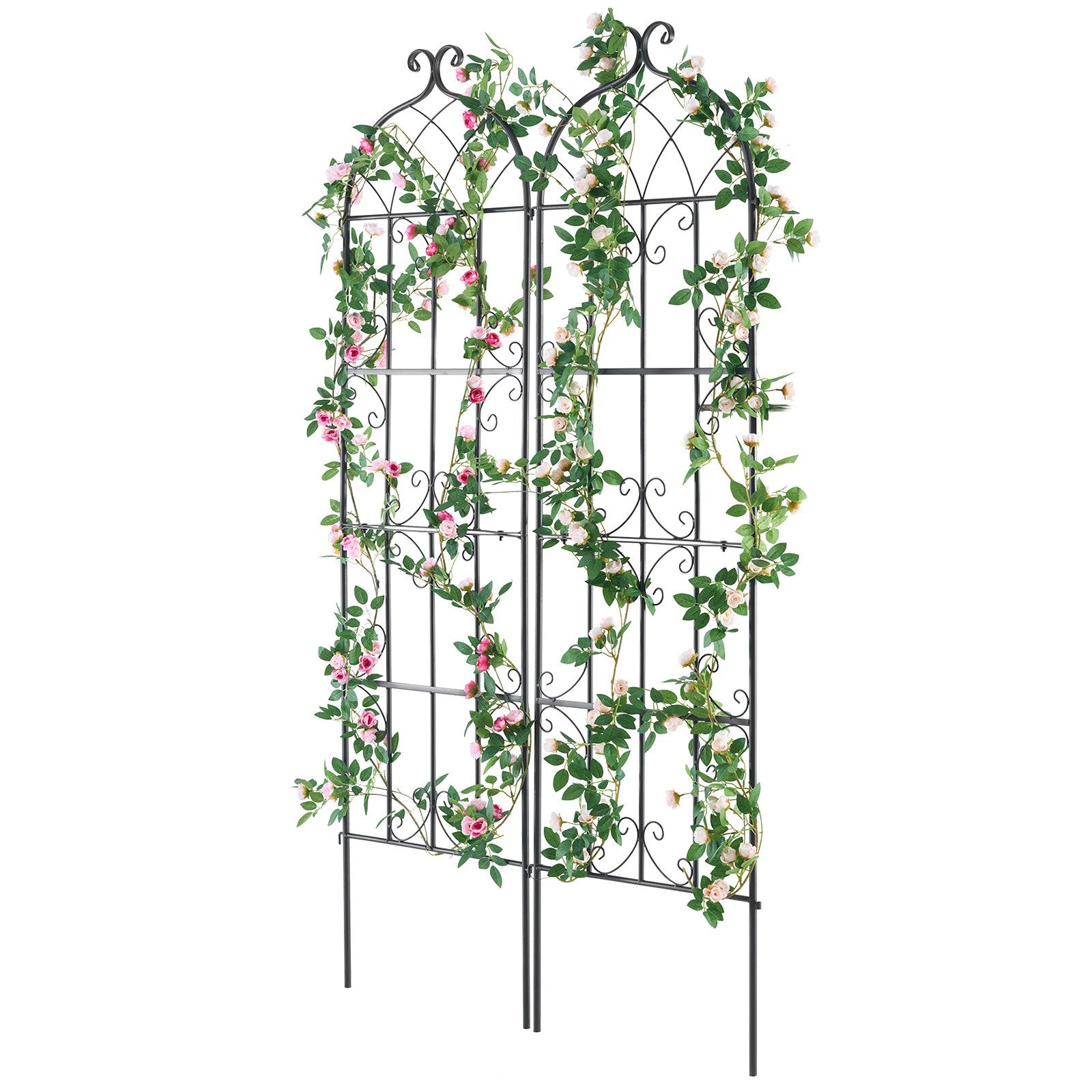 VEVOR 2 Packs Metal Garden Trellis for Climbing Plant Support 71x20 in Rustproof 10