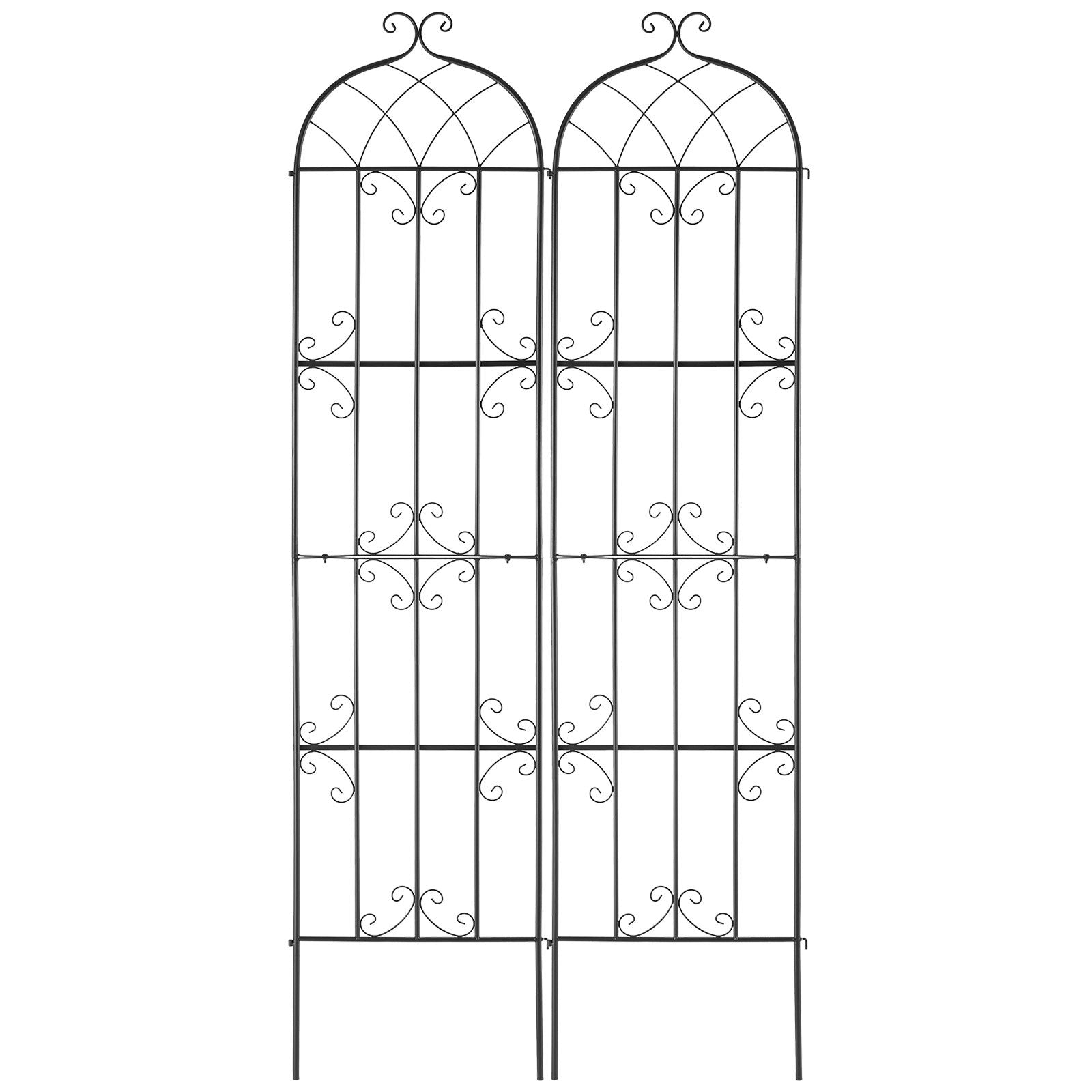VEVOR 2 Packs Metal Garden Trellis for Climbing Plant Support 87x20 in Rustproof