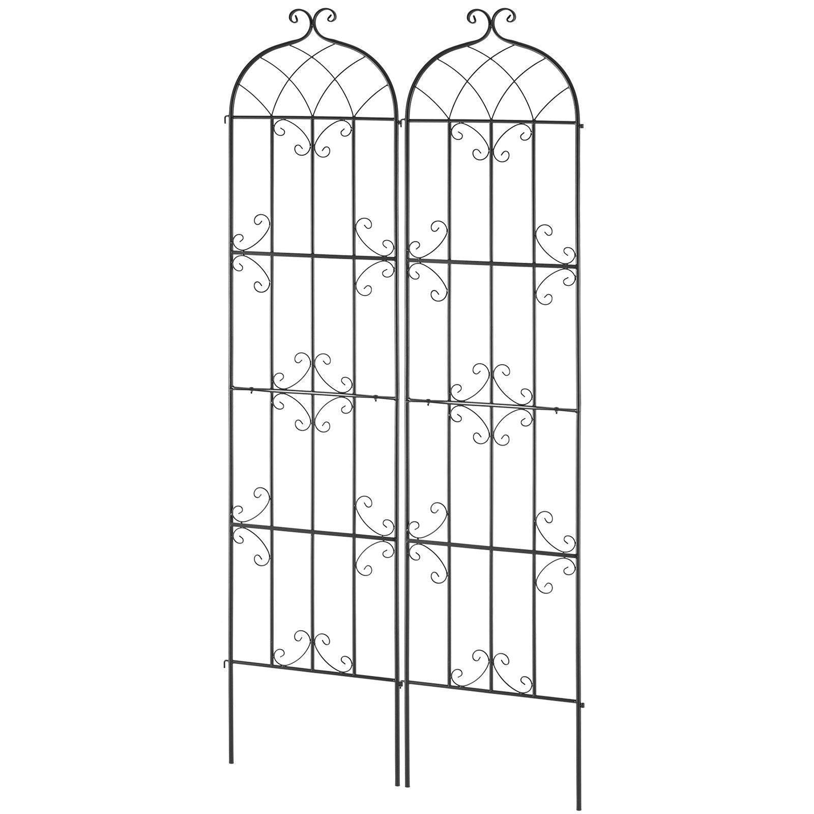VEVOR 2 Packs Metal Garden Trellis for Climbing Plant Support 87x20 in Rustproof 9