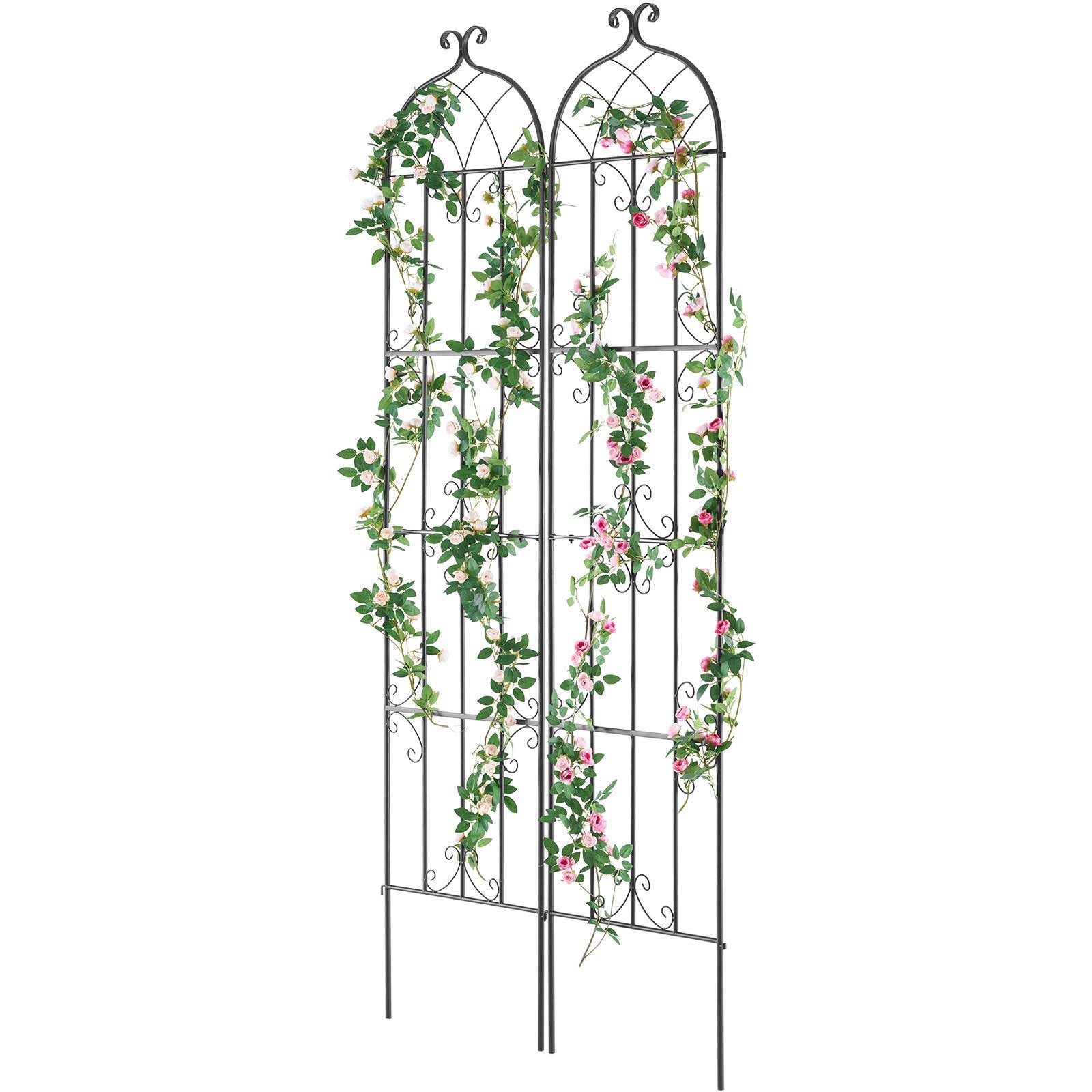 VEVOR 2 Packs Metal Garden Trellis for Climbing Plant Support 87x20 in Rustproof 10