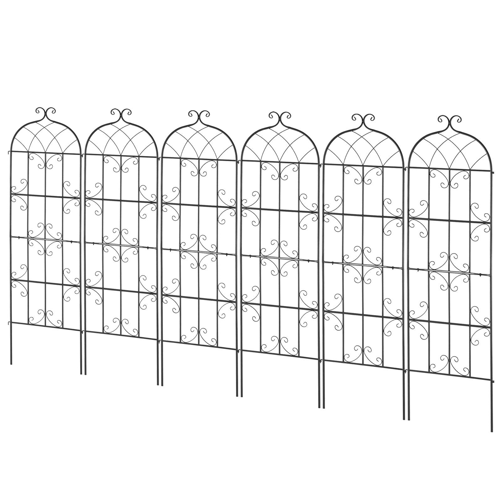 VEVOR 4 Packs Metal Garden Trellis for Climbing Plant Support 71x20 in Rustproof 9