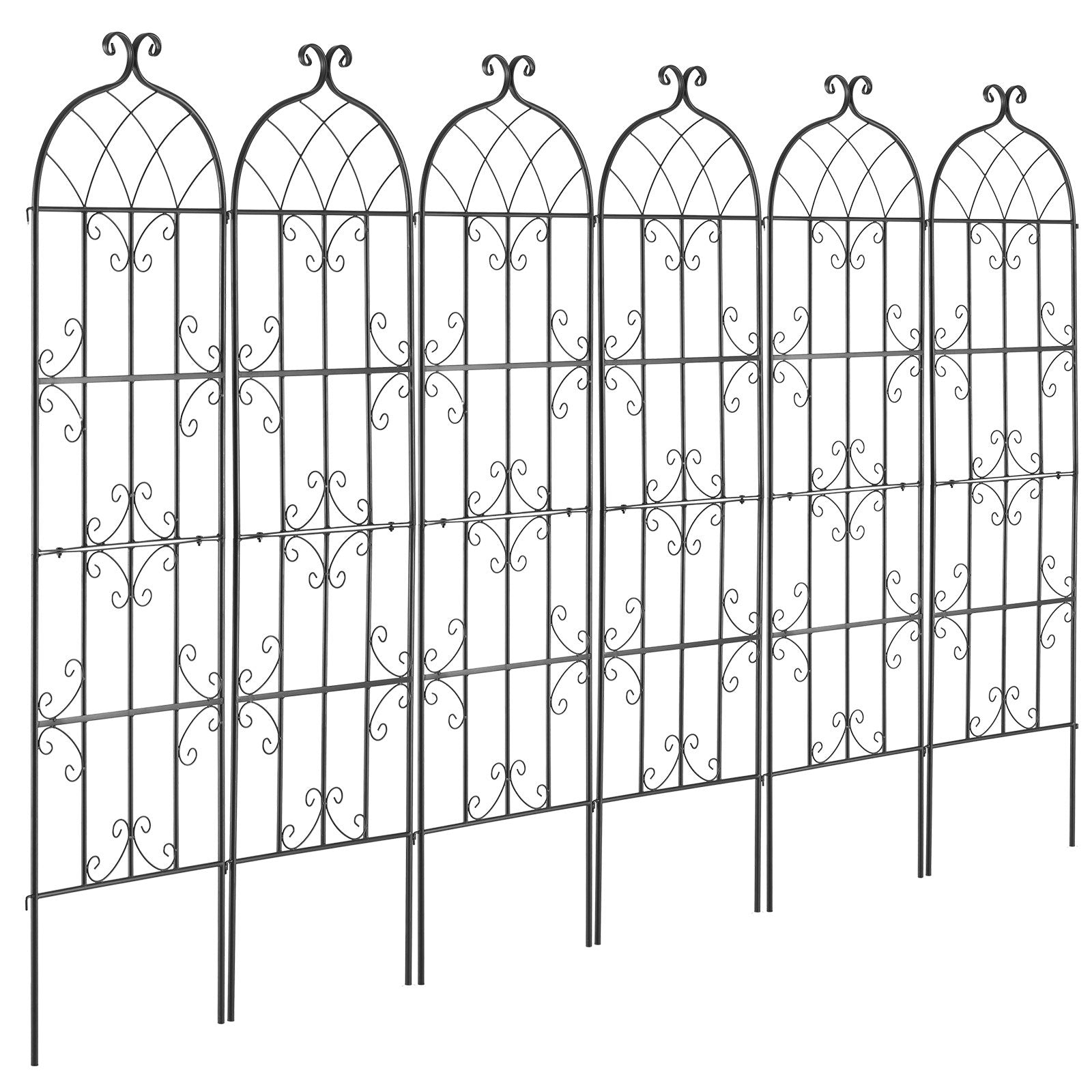 VEVOR 4 Packs Metal Garden Trellis for Climbing Plant Support 71x20 in Rustproof 11