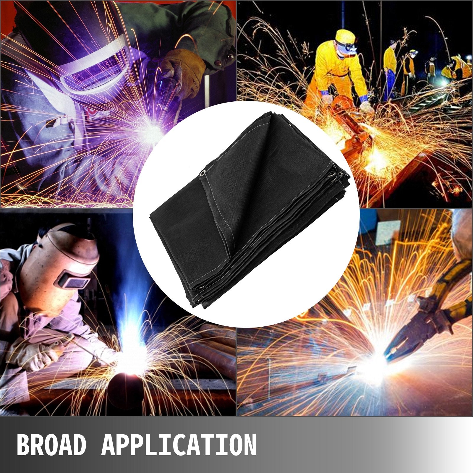 VEVOR 10 x 10 Ft Welding Blanket Black Fiberglass Blanket Portable Fiberglass Fire Retardant Blanket Welding Mat Welding Fireproof Thermal Resistant Insulation With Carry Bag 7