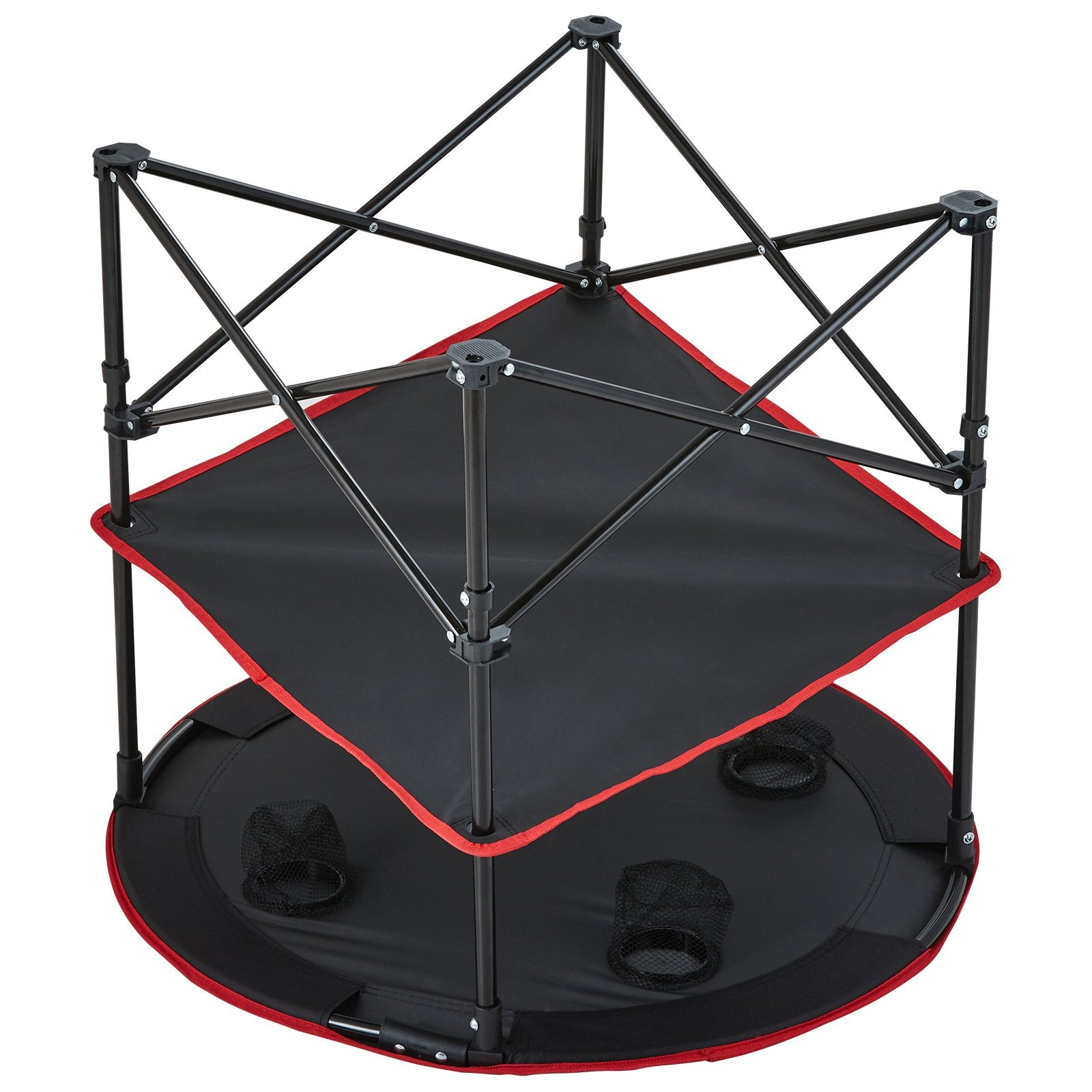 VEVOR Folding Camping Table, Outdoor Portable Side Tables, Lightweight Fold Up Table, 600D Oxford Fabric & Steel Ultra Compact Work Table with Large Storage & Carry Bag, For Beach Picnic, 28.3"x24" 10