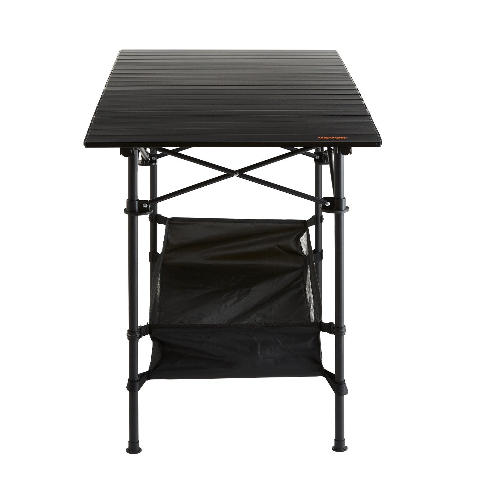 VEVOR Folding Camping Table, Outdoor Portable Side Tables, Lightweight Fold Up Table, Aluminum & Steel Ultra Compact Work Table with Large Storage and Carry Bag, For Beach, Picnic, Travel, 24x16 inch 10