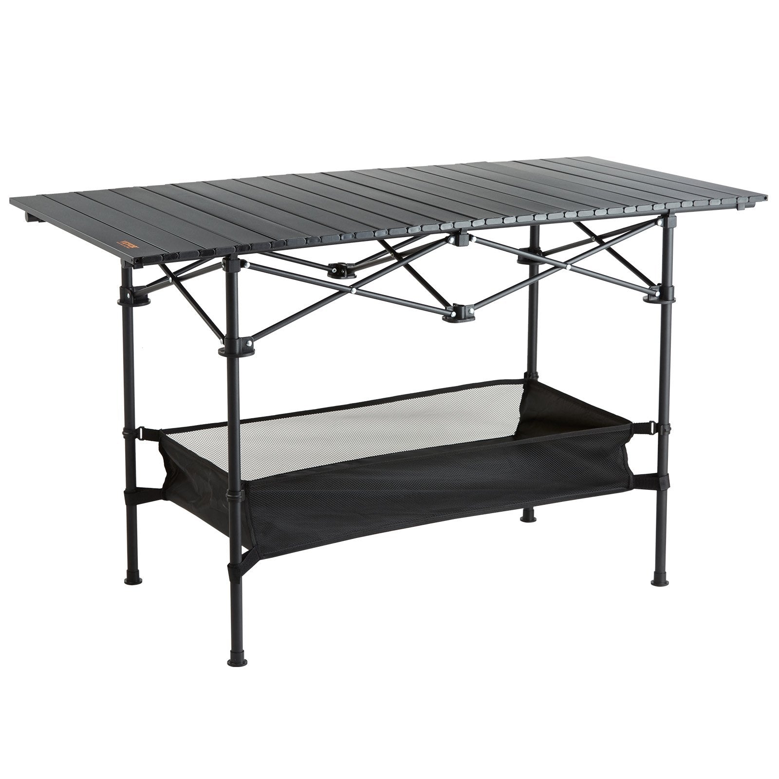 VEVOR Folding Camping Table, Outdoor Portable Side Tables, Lightweight Fold Up Table, Aluminum & Steel Ultra Compact Work Table with Large Storage and Carry Bag, For Beach, Picnic, Travel, 24x16 inch 11