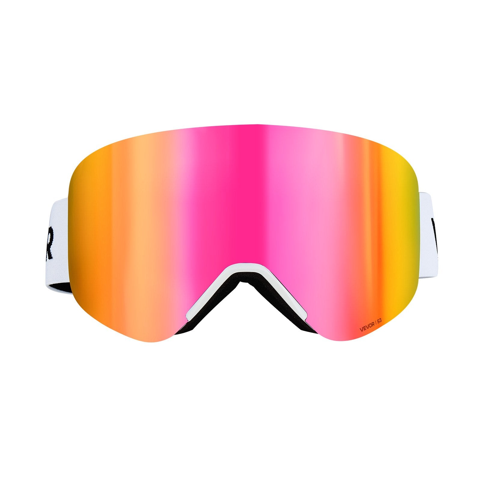 VEVOR Frameless Ski Goggles, Magnet Cylindrical Lens with Pink Revo Coating, OTG Anti fog Snow Goggles for Men Women Youth, TPU Frame & Ventilation Structure, Fit for Skiing, Skating, Snowboarding 11
