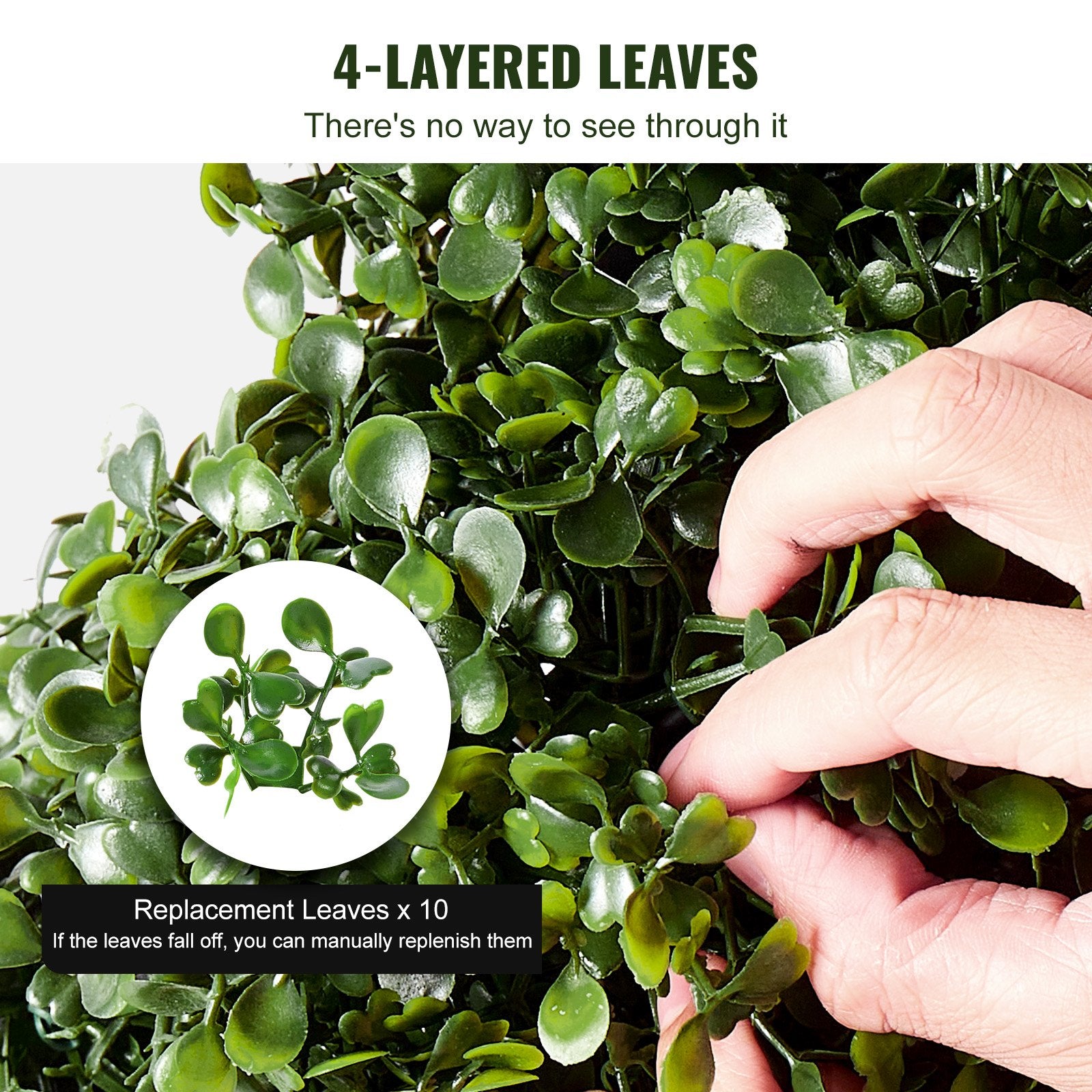 VEVOR 2 Pack 152.4cm Artificial Boxwood Topiary Tree Faux Plant UV Decor In/Outdoor 4