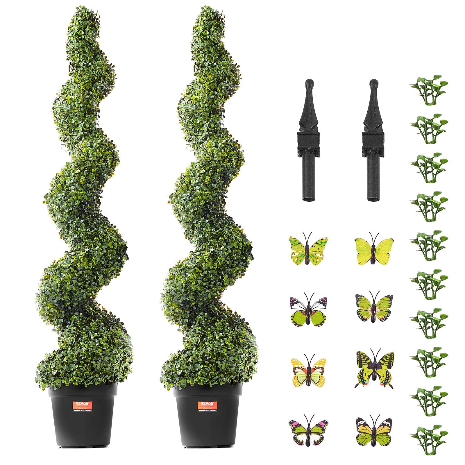 VEVOR 2 Pack 152.4cm Artificial Boxwood Topiary Tree Faux Plant UV Decor In/Outdoor 9