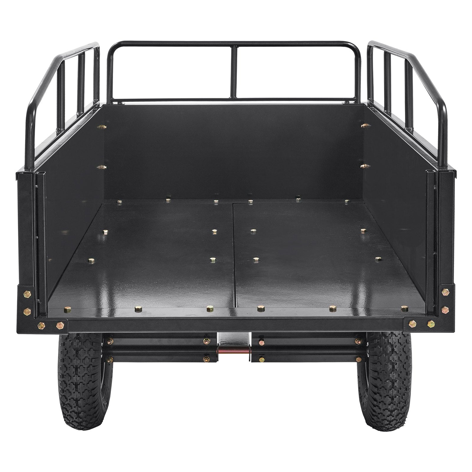 VEVOR Heavy Duty ATV Trailer Steel Dump Cart, 750-Pound 15 Cubic Feet, Garden Utility Trailer with Removable Sides for Riding Lawn Mower Tractor 10