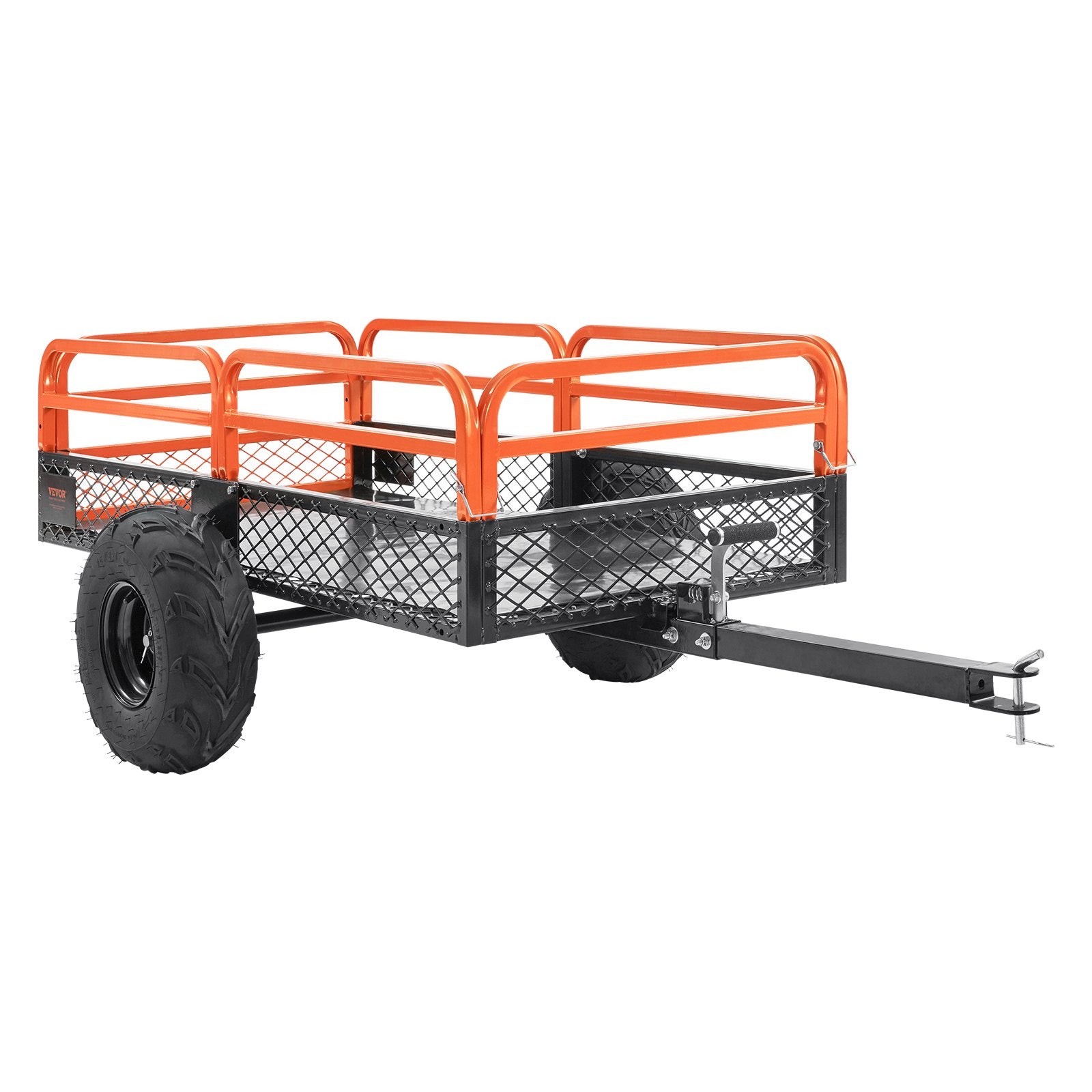 VEVOR Heavy Duty Steel ATV Dump Trailer, 1500-Pound Load Capacity 15 Cubic Feet, Tow Behind Dump Cart Garden Trailer, with Removable Sides and 2 Tires, for Mowers, Tractors, ATV, UTV 10