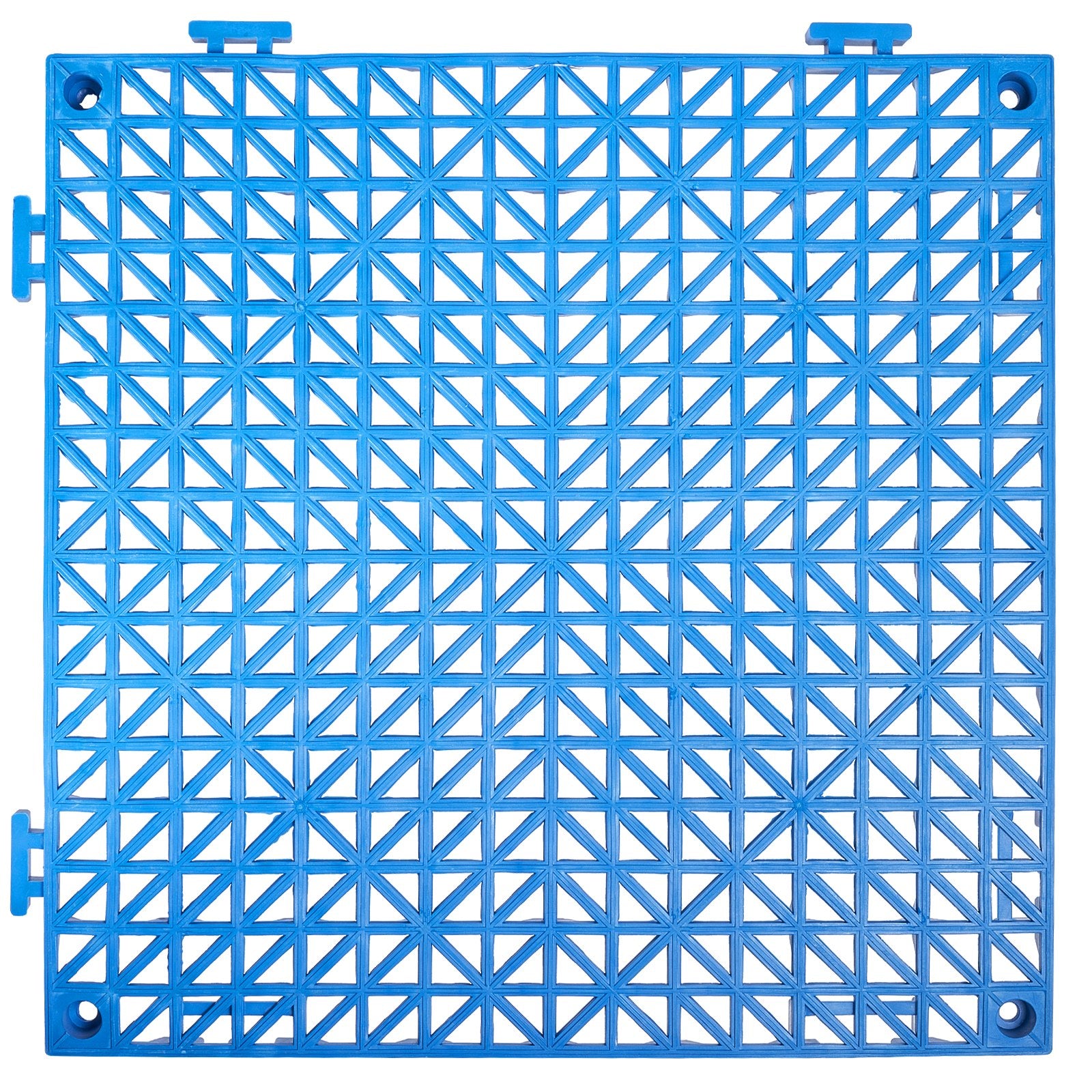 VEVOR Modular Interlocking Cushion, 55 Pack 30 x 30 cm Splicing Drainage Mats, Soft PVC Interlocking Drainage Floor Tiles, Non-Slip Drainage Holes for Restroom, Bathroom, Kitchen, Pool, Wet Area, Blue 10