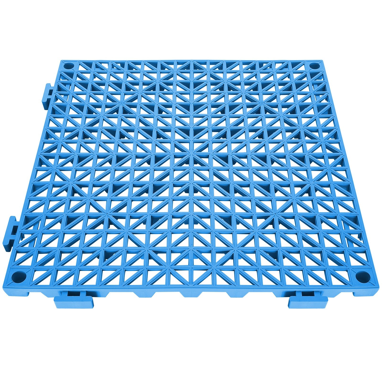 VEVOR Modular Interlocking Cushion, 55 Pack 30 x 30 cm Splicing Drainage Mats, Soft PVC Interlocking Drainage Floor Tiles, Non-Slip Drainage Holes for Restroom, Bathroom, Kitchen, Pool, Wet Area, Blue 11