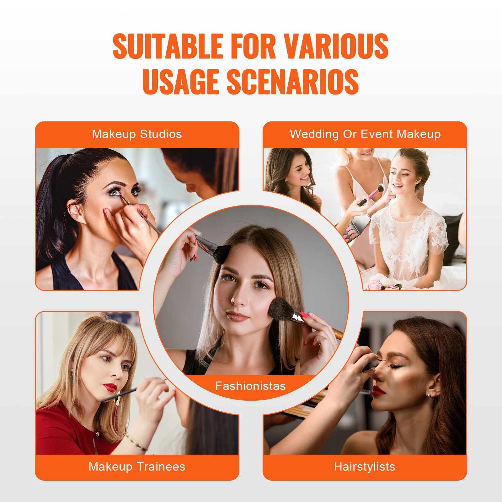 VEVOR Makeup Train Case 370MM Large Portable Cosmetic Case, 6 Tier Trays Professional Makeup Storage Organizer Box Make Up Carrier with Handle And Strap Travel Case for Women and Girls - Black 6