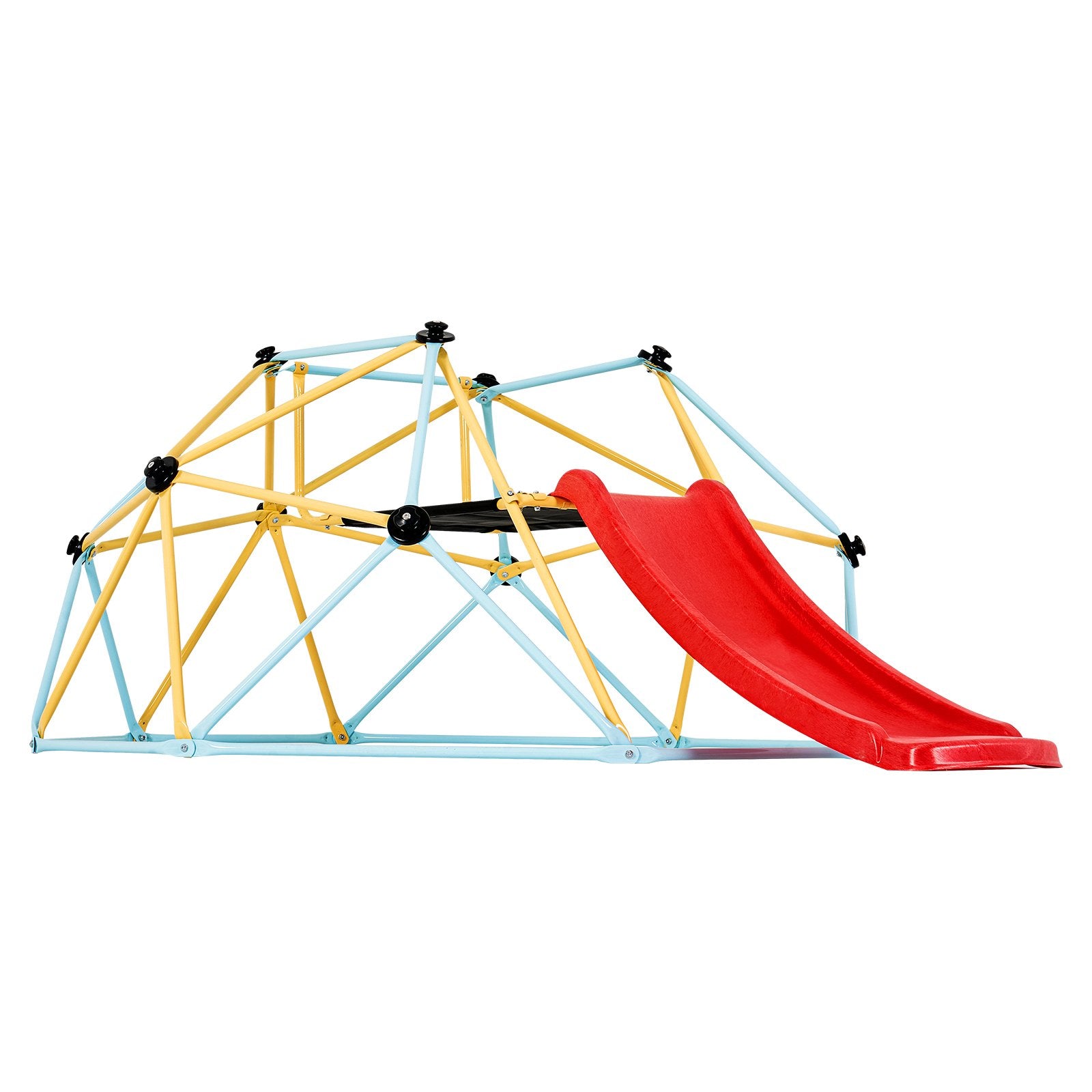 VEVOR Climbing Dome, 8FT Geometric Dome Climber with Slide, for Kids 3 to 9 Years Old, Jungle Gym Supports 600LBS and Easy Assembly, with Climbing Grip, Outdoor and Indoor Play Equipment for Kids 10