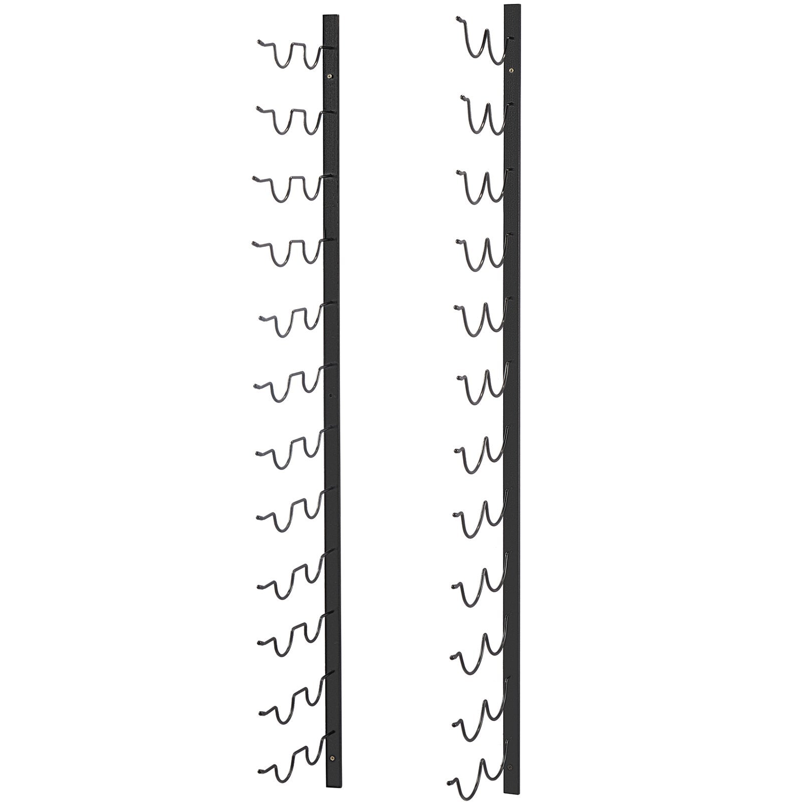 VEVOR Wall Mounted Wine Rack, 12x2 Bottles Wine Holder Towel Rack, Black Steel Vertical Wine Rack, Modern Decorative Wall Mounted Wine Bottle Holder, Forward Design Simple Storage Wall Rack 48x11x1 In 9