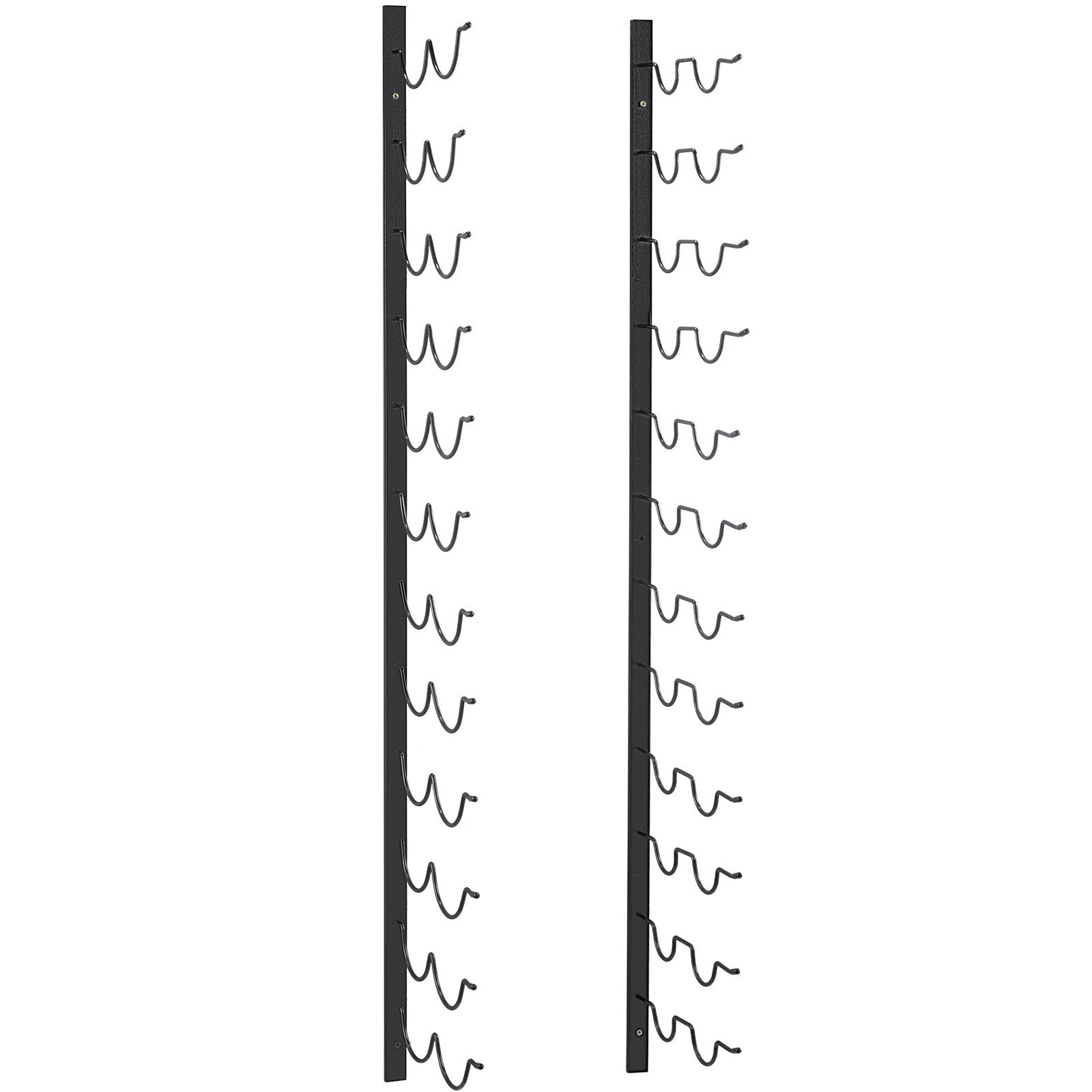 VEVOR Wall Mounted Wine Rack, 12x2 Bottles Wine Holder Towel Rack, Black Steel Vertical Wine Rack, Modern Decorative Wall Mounted Wine Bottle Holder, Forward Design Simple Storage Wall Rack 48x11x1 In 10