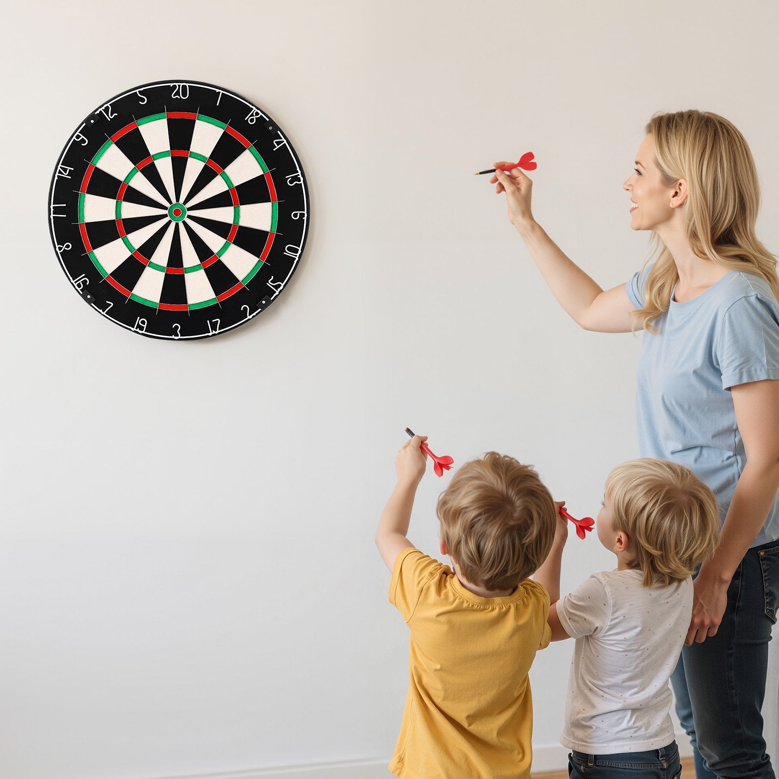 VEVOR Dart Board, High-Grade Self-Healing Sisal Fiber Dartboard with Staple-Free Bullseye, Blade Wire & Rotating Number Ring, 450mm Professional Dartboard for Home Party Game Room (Darts Not Included) 8