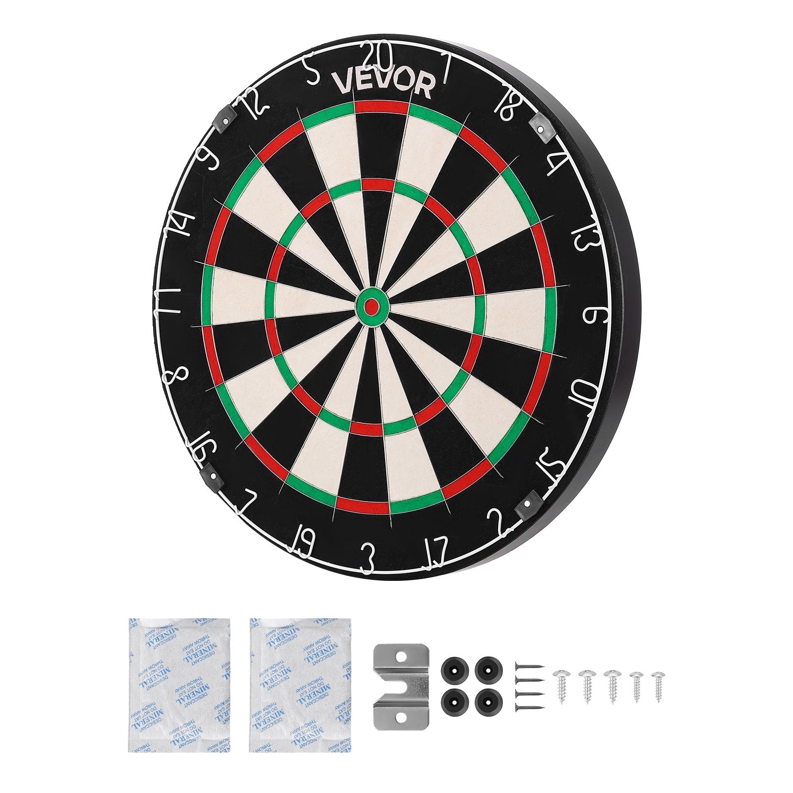 VEVOR Dart Board, High-Grade Self-Healing Sisal Fiber Dartboard with Staple-Free Bullseye, Blade Wire & Rotating Number Ring, 450mm Professional Dartboard for Home Party Game Room (Darts Not Included) 9