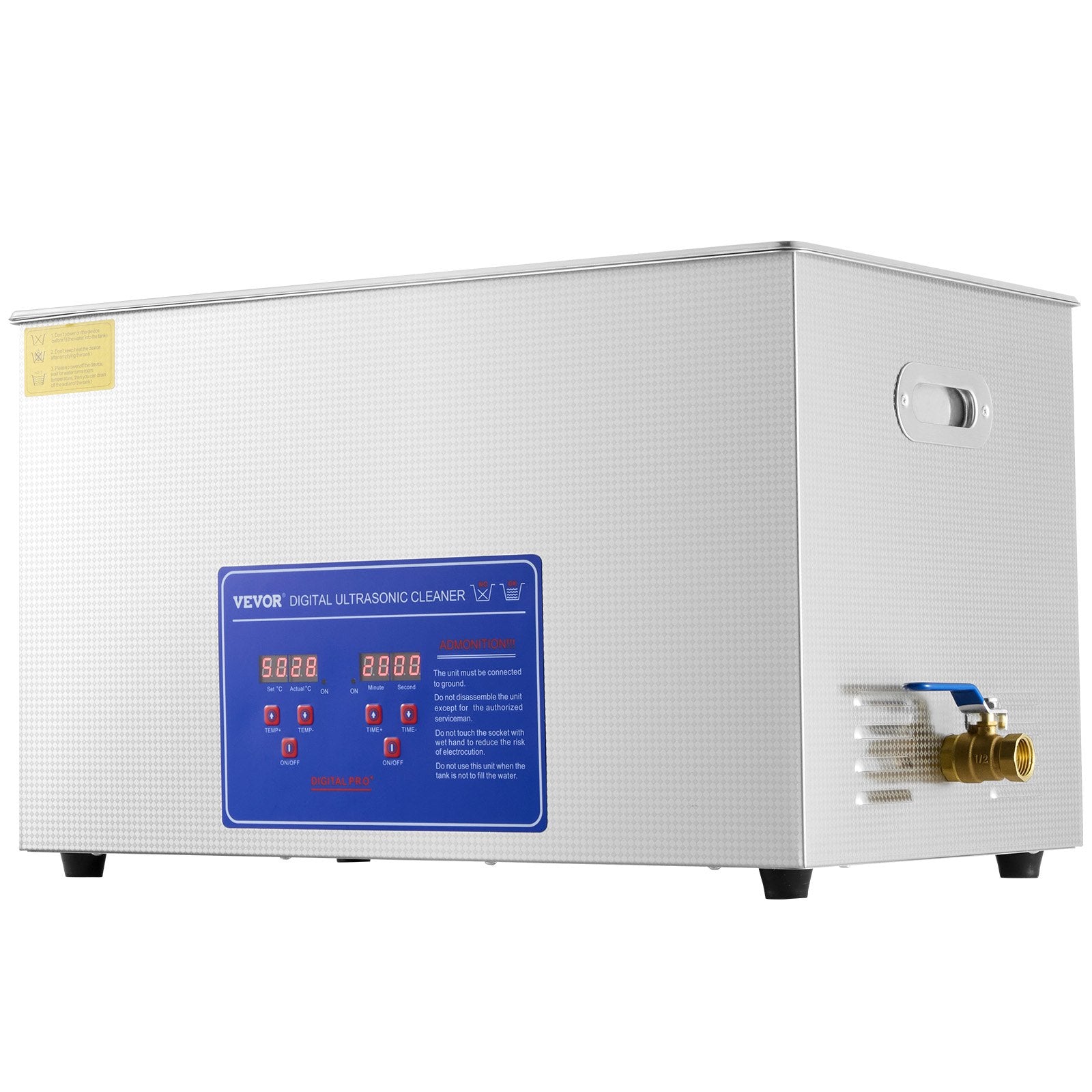 Vevor 30L Digital Ultrasonic Cleaners Cleaning Equipment Bath Tank w/Timer Heated 10