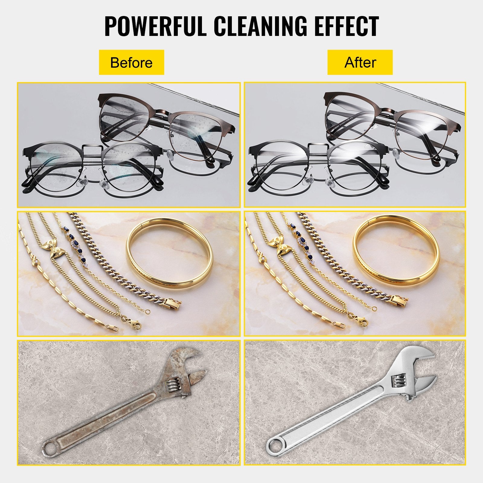 VEVOR Ultrasonic Cleaner 2L Jewelry Cleaning with Digital Timer Ultrasonic Cleaning Machine for Jewellery Rings Watches Eyeglasses Dentures Coins Metal Parts Commercial and Home Use 3