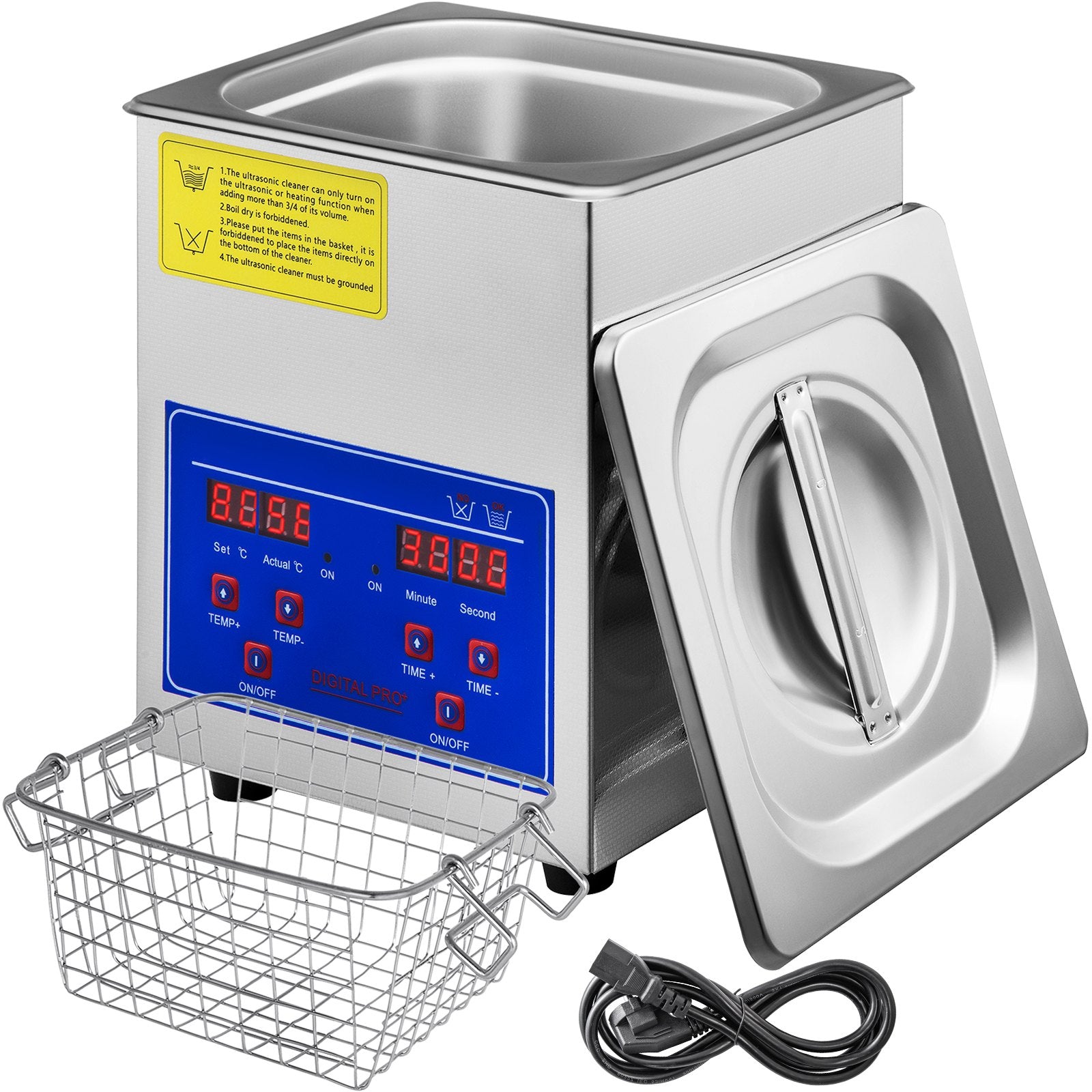 VEVOR Ultrasonic Cleaner 2L Jewelry Cleaning with Digital Timer Ultrasonic Cleaning Machine for Jewellery Rings Watches Eyeglasses Dentures Coins Metal Parts Commercial and Home Use 7
