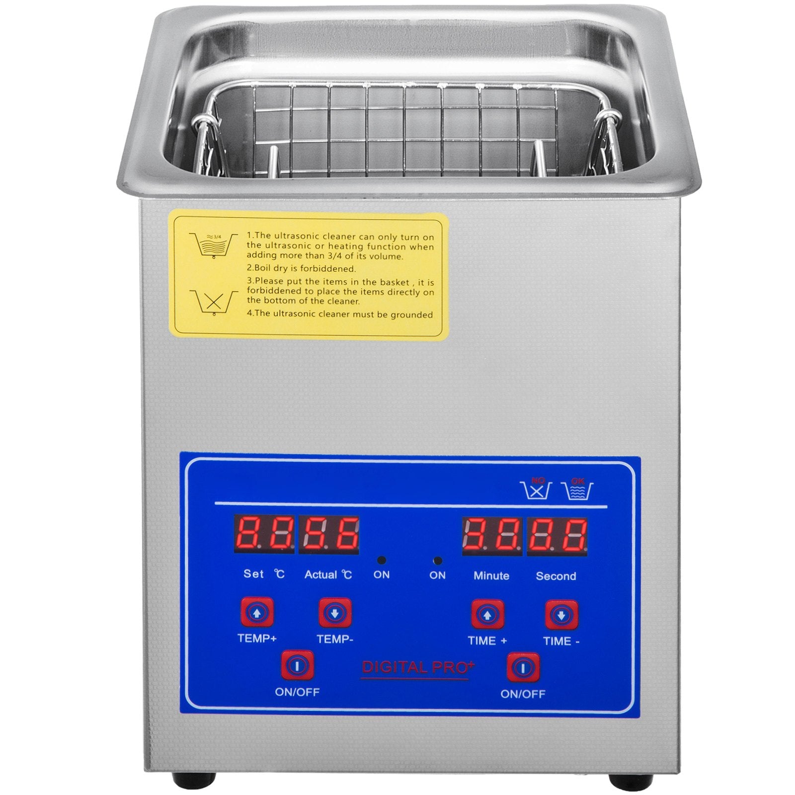 VEVOR Ultrasonic Cleaner 2L Jewelry Cleaning with Digital Timer Ultrasonic Cleaning Machine for Jewellery Rings Watches Eyeglasses Dentures Coins Metal Parts Commercial and Home Use 9