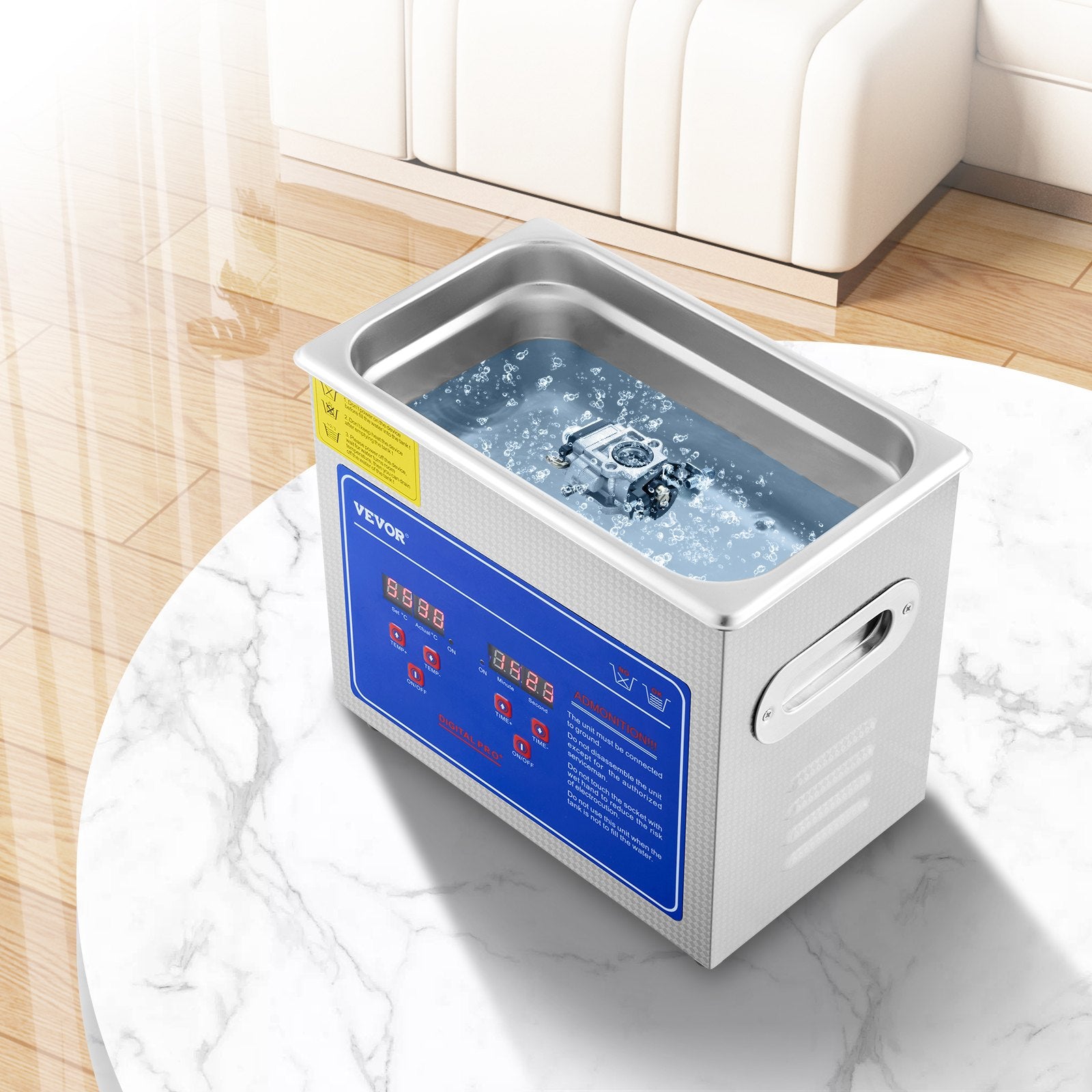 VEVOR Ultrasonic Cleaner Machine 3L Stainless Steel Ultrasonic Cleaning Machine Digital Heater Timer Jewelry Cleaning for Commercial Personal Home Use (3L) 8
