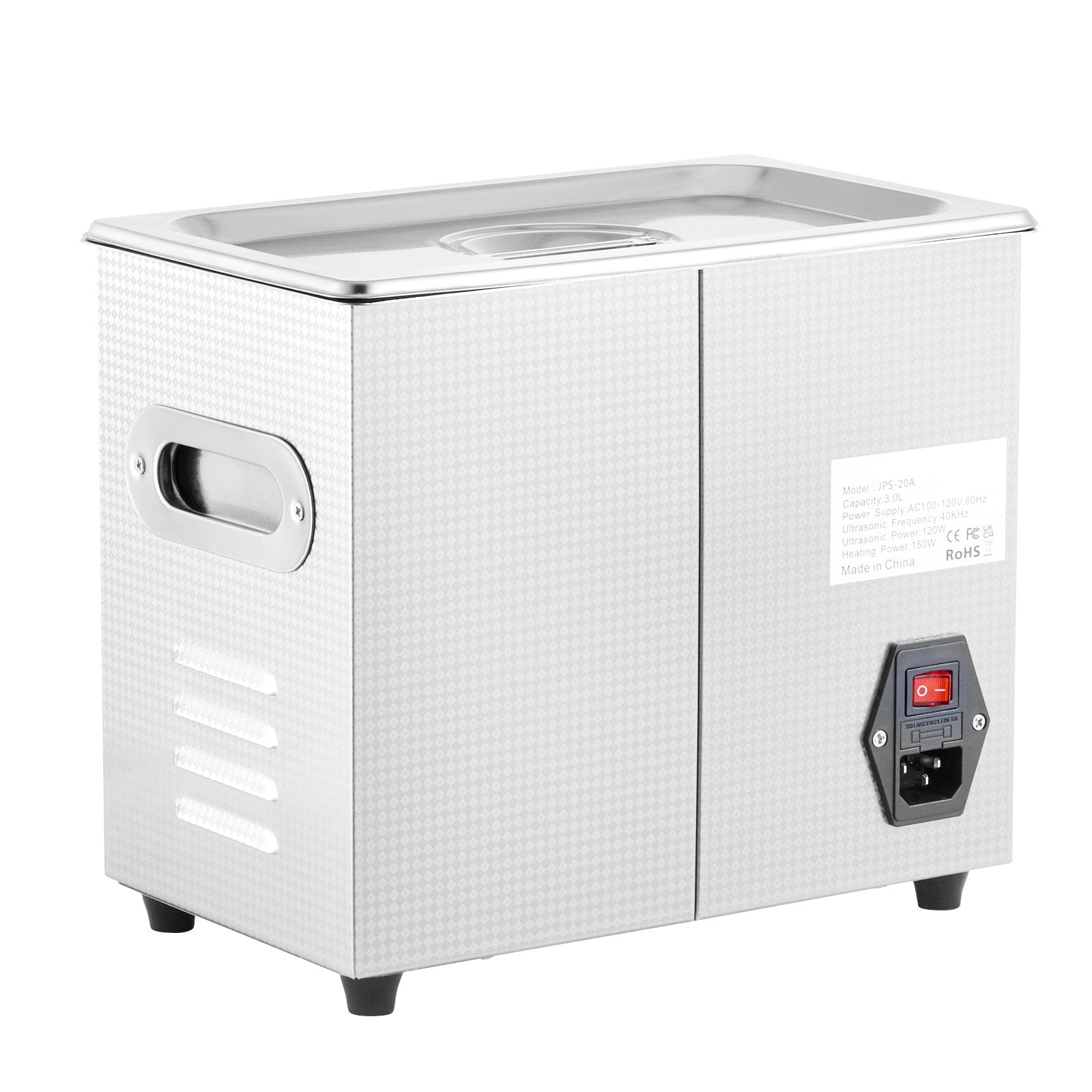 VEVOR Ultrasonic Cleaner Machine 3L Stainless Steel Ultrasonic Cleaning Machine Digital Heater Timer Jewelry Cleaning for Commercial Personal Home Use (3L) 10