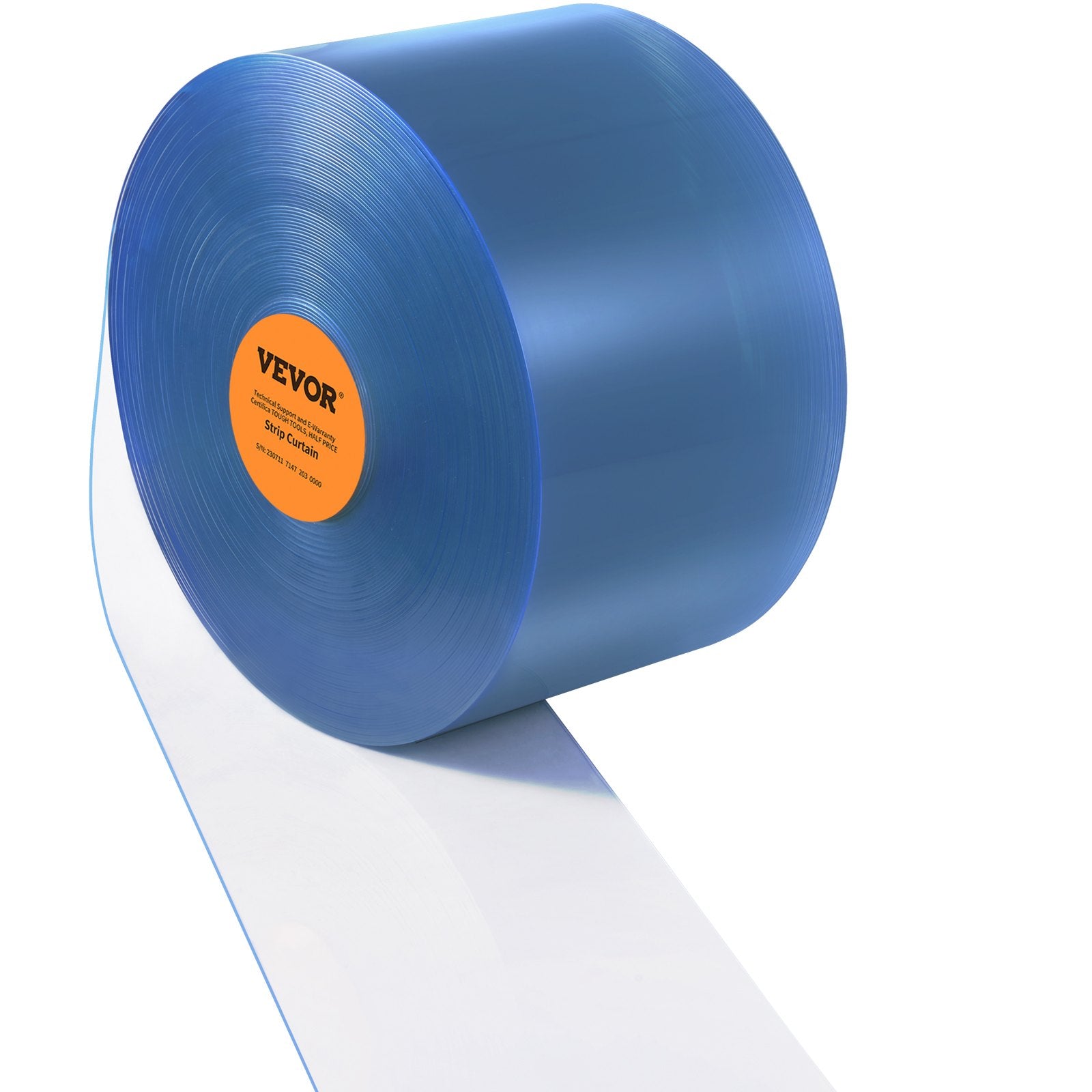 VEVOR Strip Curtain, 150' Length x 8" Width x 0.08" Thickness, Clear PVC Smooth Curtain Strip Door Bulk Roll, Plastic Door Strips for Doorways of Supermarket, Garage, Warehouse, Barn, Pet Animal House 9