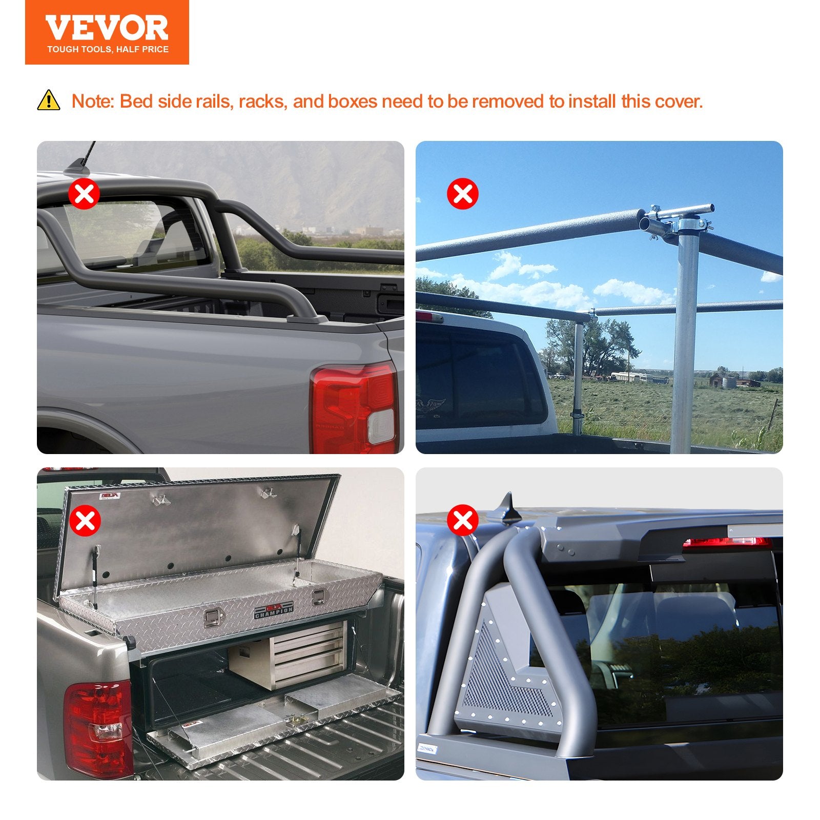 VEVOR Truck Bed Cover, Roll Up Truck Bed Tonneau Cover, Compatible with 2002-2018 Dodge Ram 1500, 2003-2024 2500 3500, 2019-2024 Classic, for 6.4 x 5.5 ft Bed, Soft PVC material, Roll Up Tonneau Cover 7