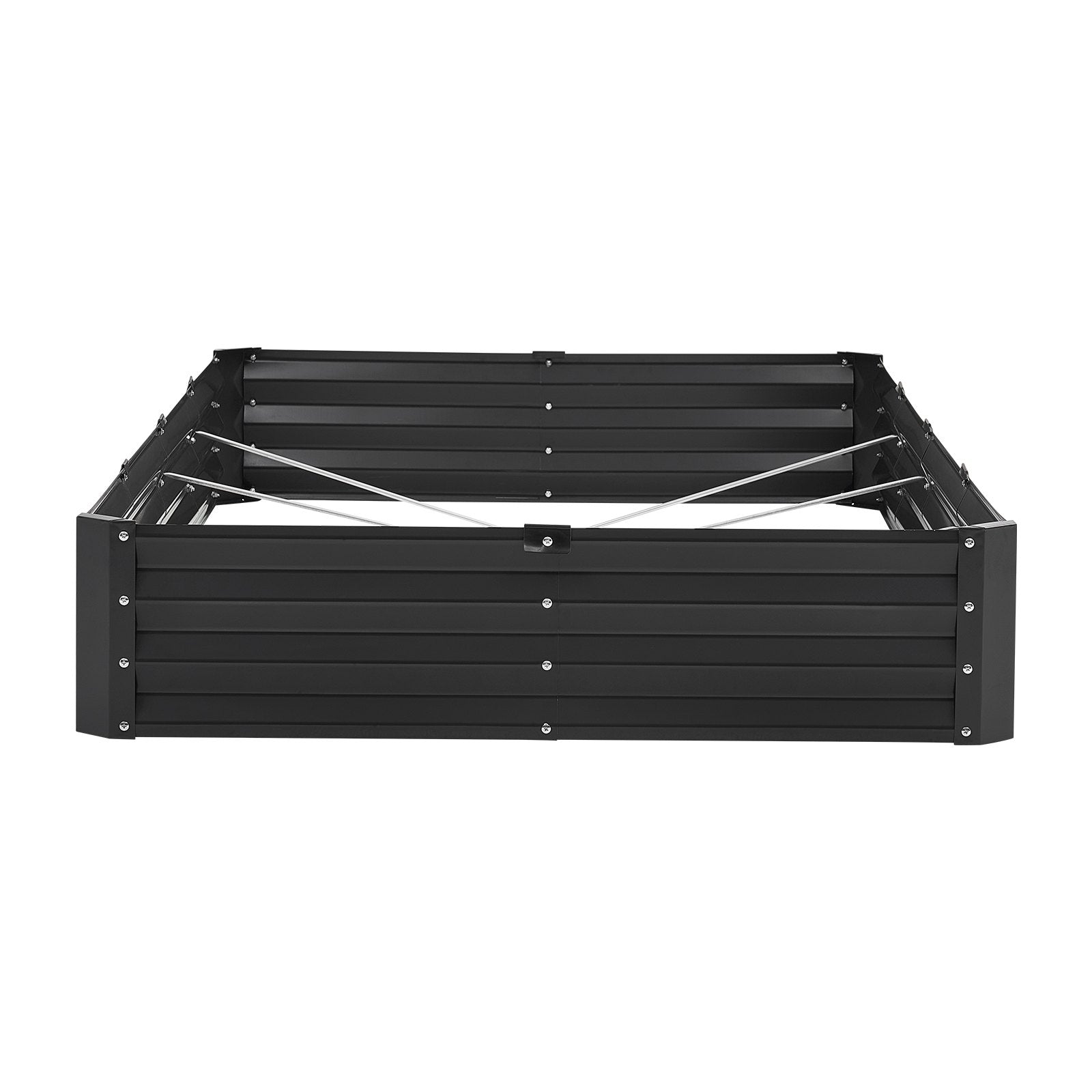VEVOR Metal Raised Garden Bed, 8 x 4 x 1 ft Outdoor Galvanized Planter Box, with Open Bottom, Large Planter Raised Bed for Gardening Vegetables, Flowers, Herbs, and Succulent Plants, Dark Gray 9