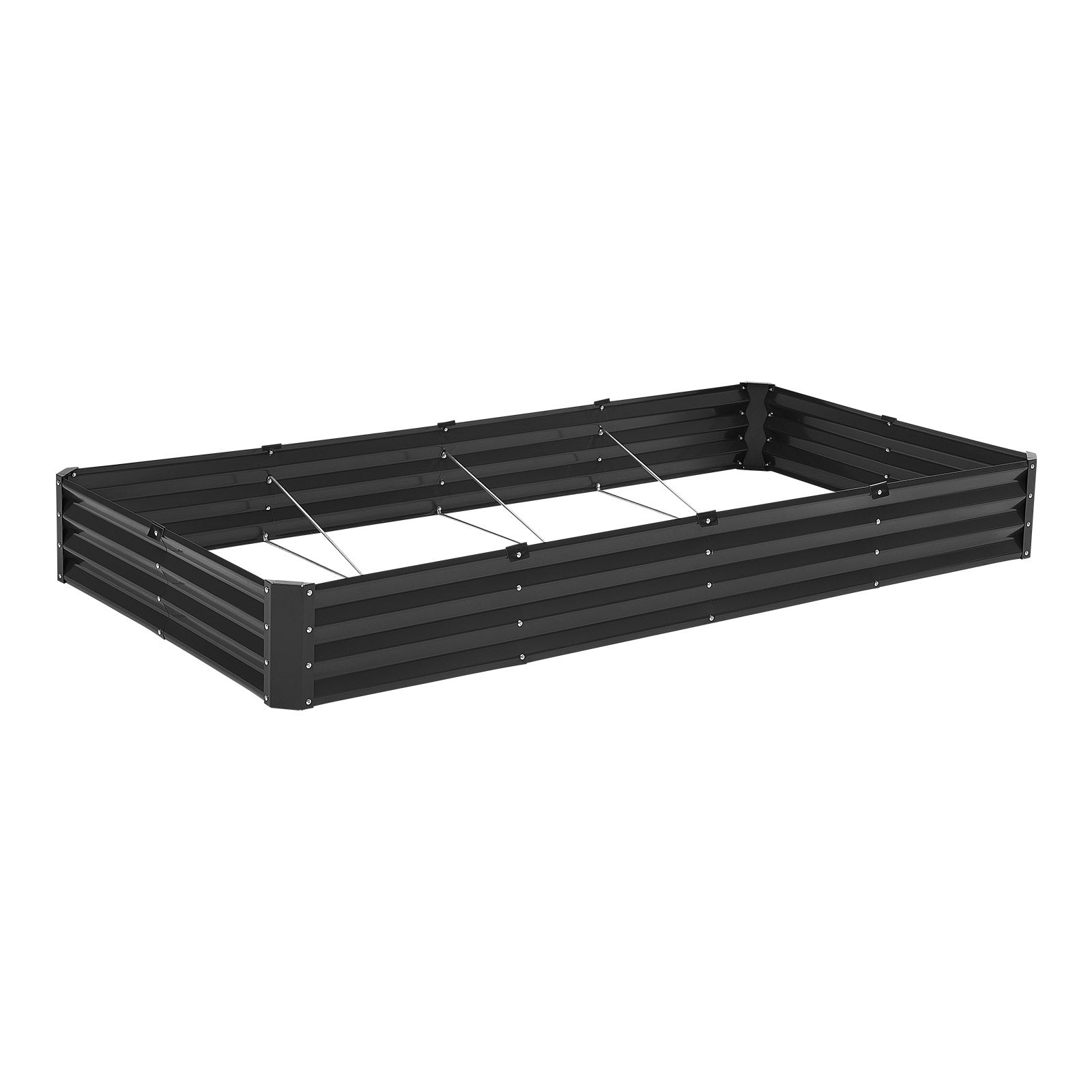 VEVOR Metal Raised Garden Bed, 8 x 4 x 1 ft Outdoor Galvanized Planter Box, with Open Bottom, Large Planter Raised Bed for Gardening Vegetables, Flowers, Herbs, and Succulent Plants, Dark Gray 10