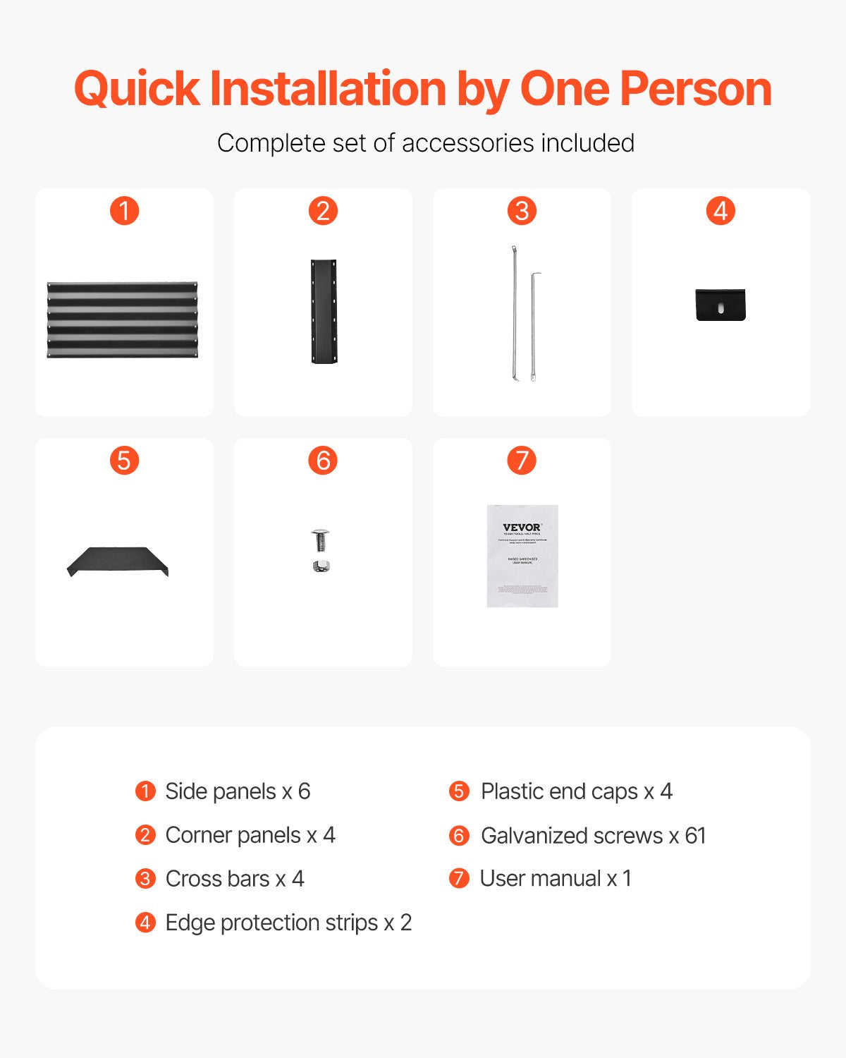 VEVOR Metal Raised Garden Bed, 6 x 3 x 1.5 ft Outdoor Galvanized Planter Box, with Open Bottom, Large Planter Raised Bed for Gardening Vegetables, Flowers, Herbs, and Succulent Plants, Dark Gray 5