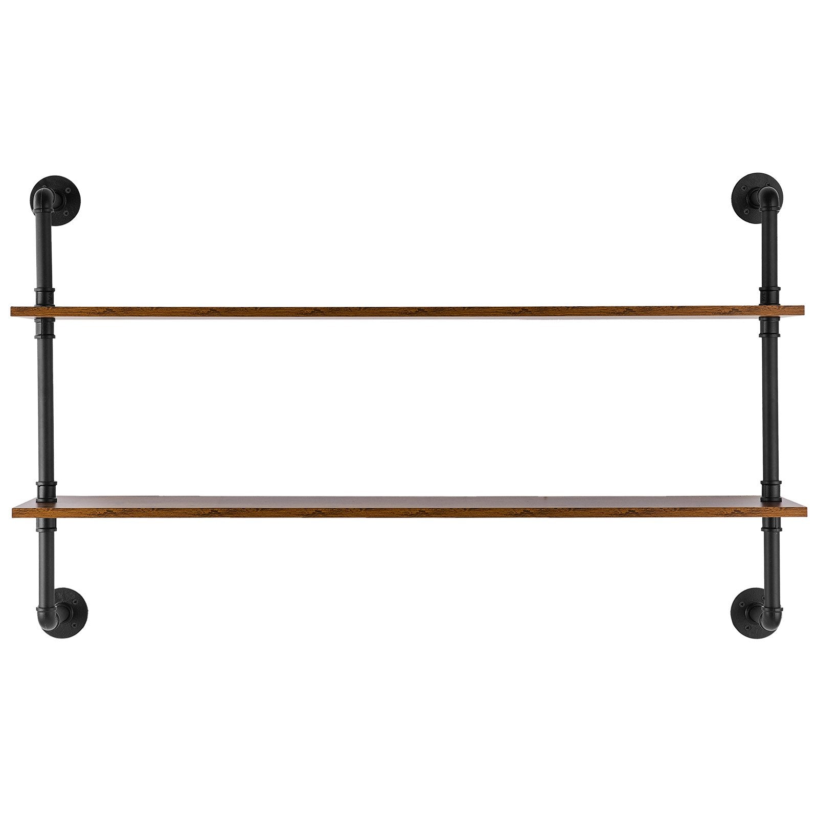VEVOR Industrial Pipe Shelf 2 Tier 48x 9.84in Wall-Mount for Kitchen Bedroom 10