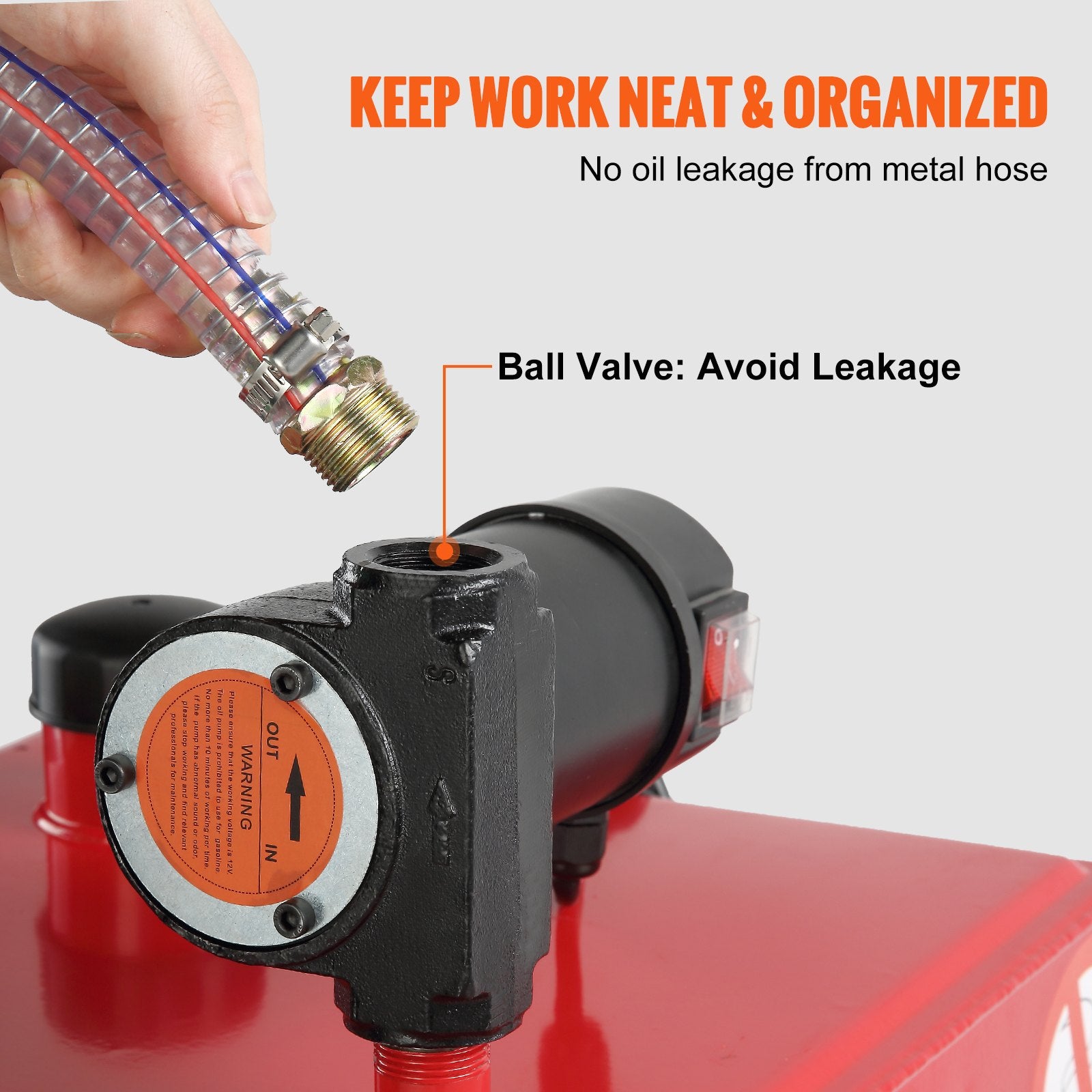 VEVOR 30 Gallon Fuel Caddy Portable Storage Tank 23.5 L/min with 180W Pump 4