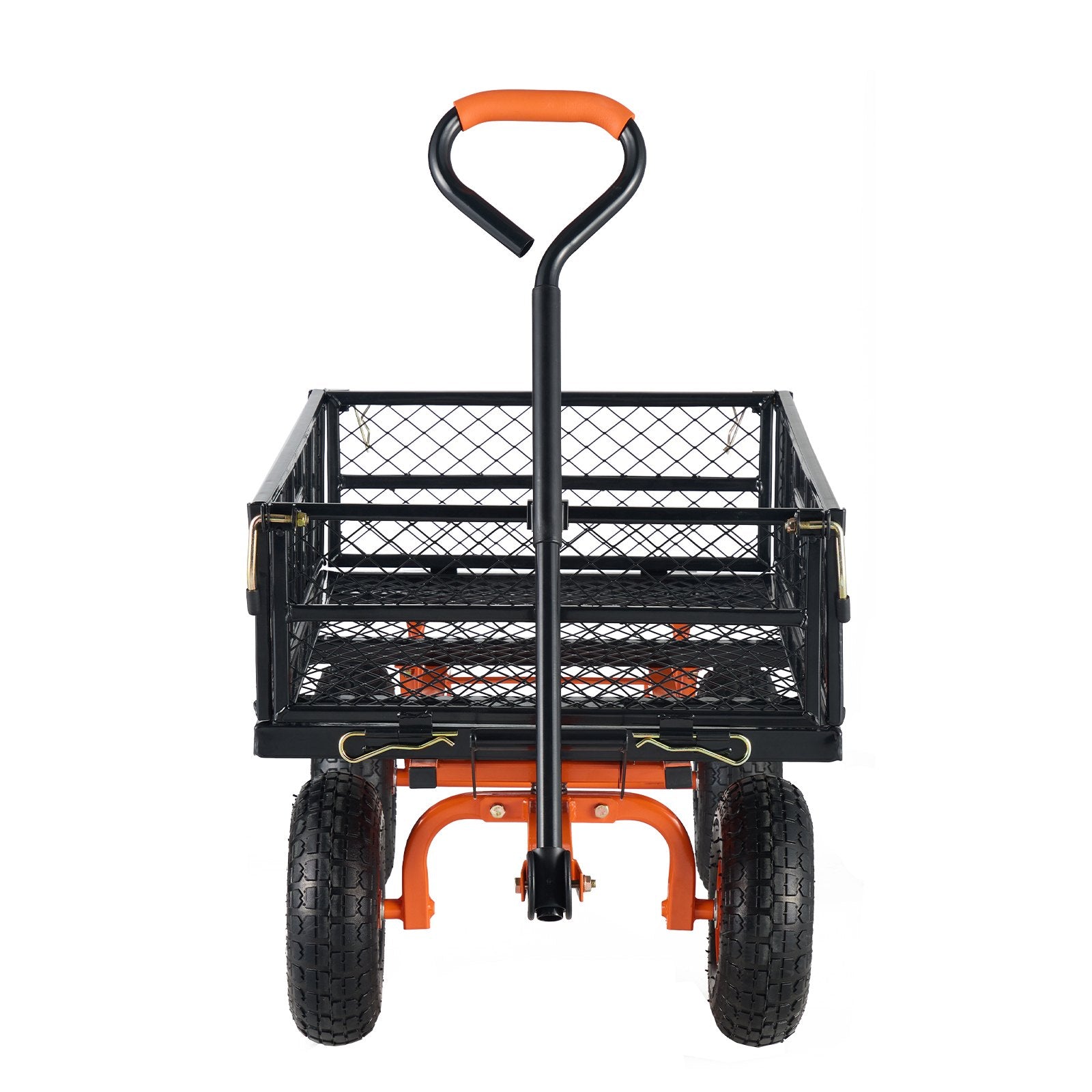 VEVOR Dump Cart, Metal Garden Dump Cart with Easy to Assemble Frame, Dump Wagon with 2-in-1 Convertible Handle, Utility Wheelbarrow 399kg Capacity, 25.4cm Tires 9